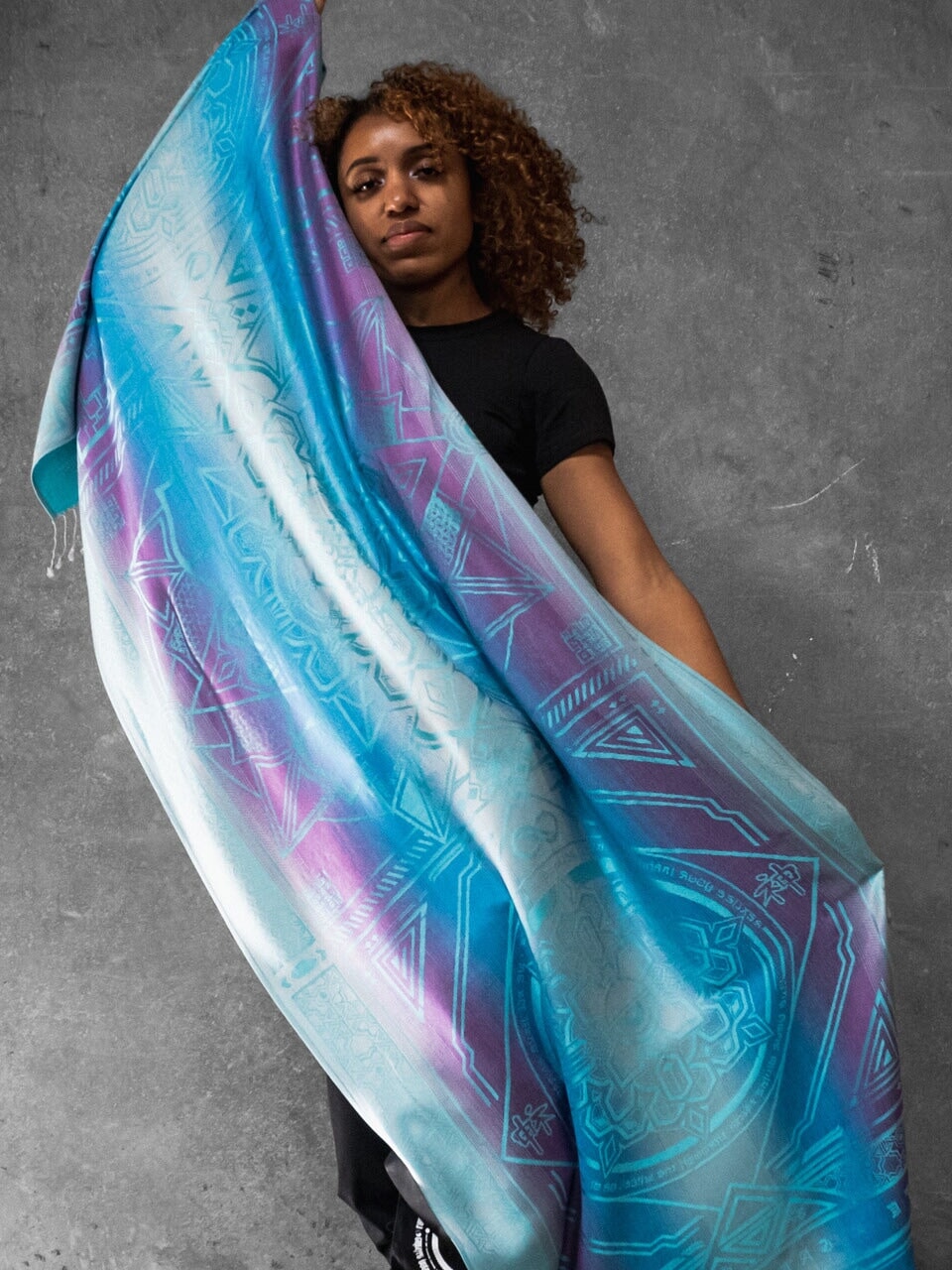 TEAL AMETHYST DHARMA • Reversible Festival Shawl/Scarf - Concordia Style Boutique