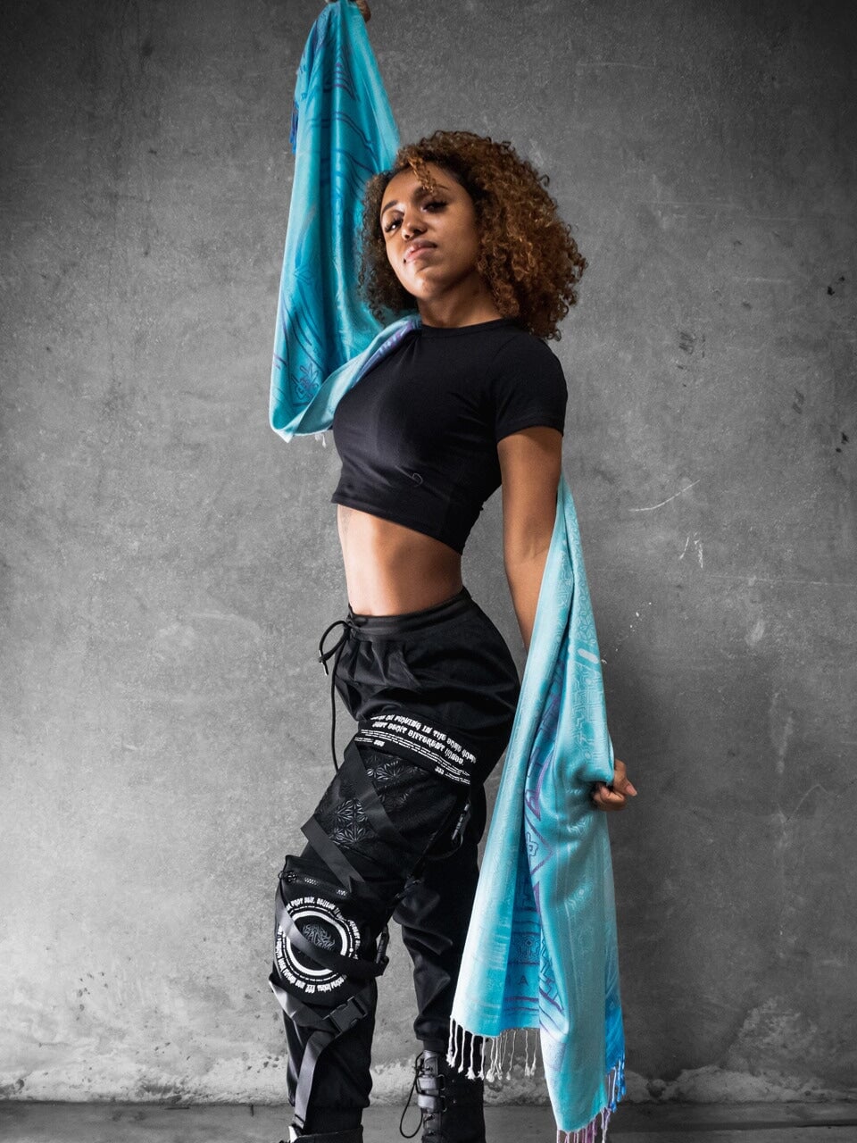 TEAL AMETHYST DHARMA • Reversible Festival Shawl/Scarf - Concordia Style Boutique