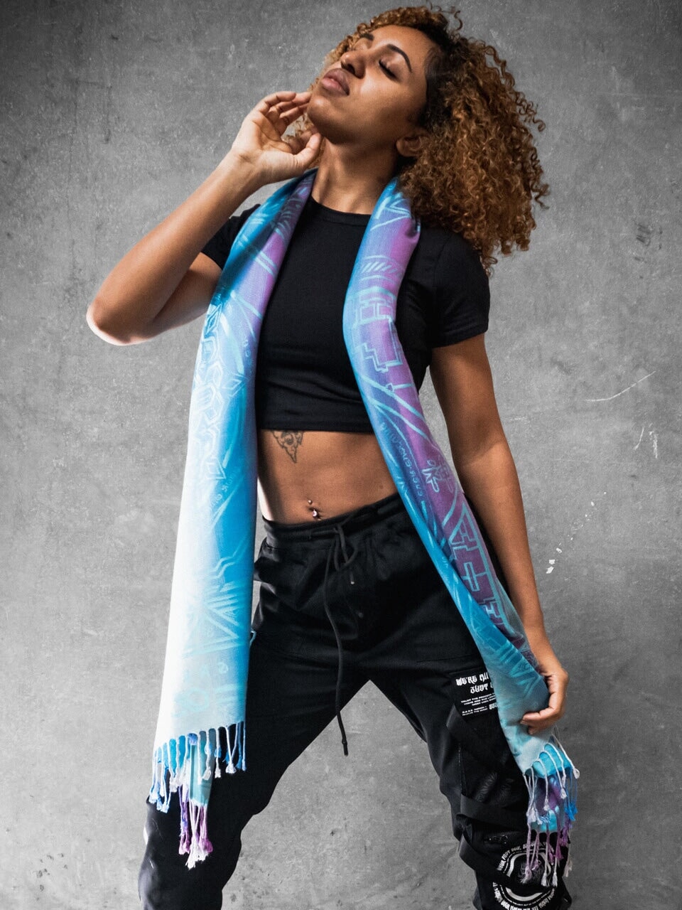 TEAL AMETHYST DHARMA • Reversible Festival Shawl/Scarf - Concordia Style Boutique