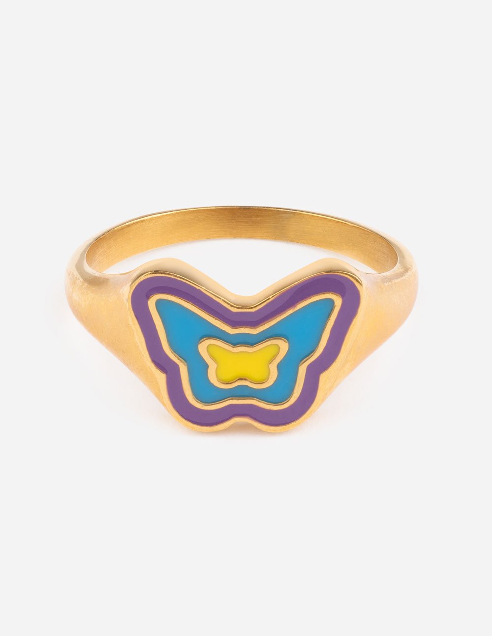 Blue Enamel Butterfly Ring - Concordia Style Boutique