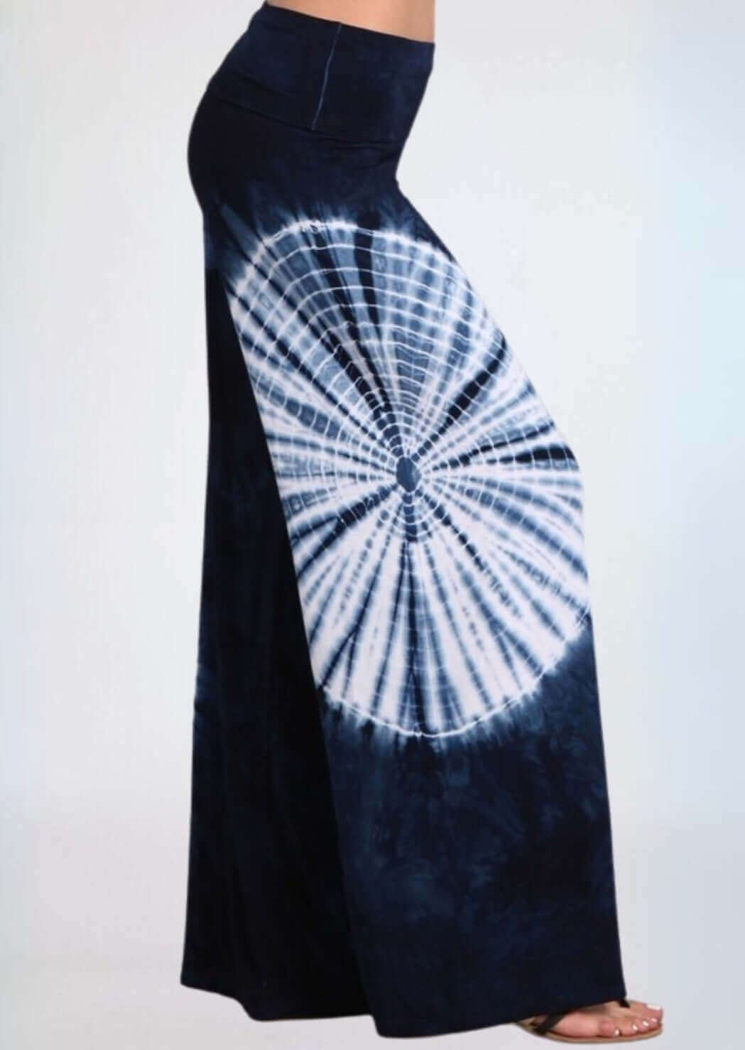 Nautical Navy Tie Dye Palazzo Pants Made in USA - Concordia Style Boutique
