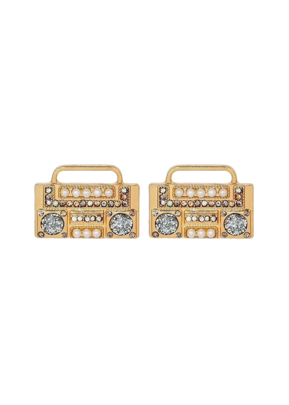 80s Music Lover Gold Boombox Stud Earrings - Concordia Style Boutique