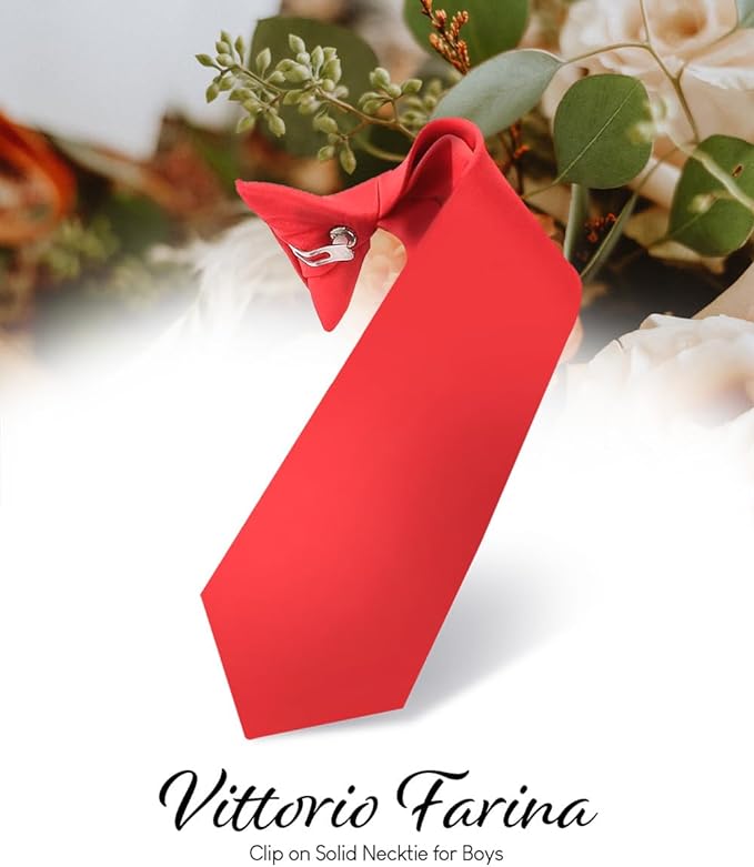 Vittorio Farina Boy's Satin Clip Necktie
