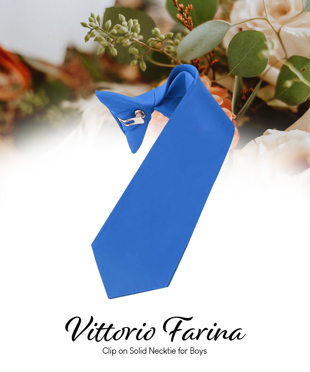 Vittorio Farina Boy's Satin Clip Necktie
