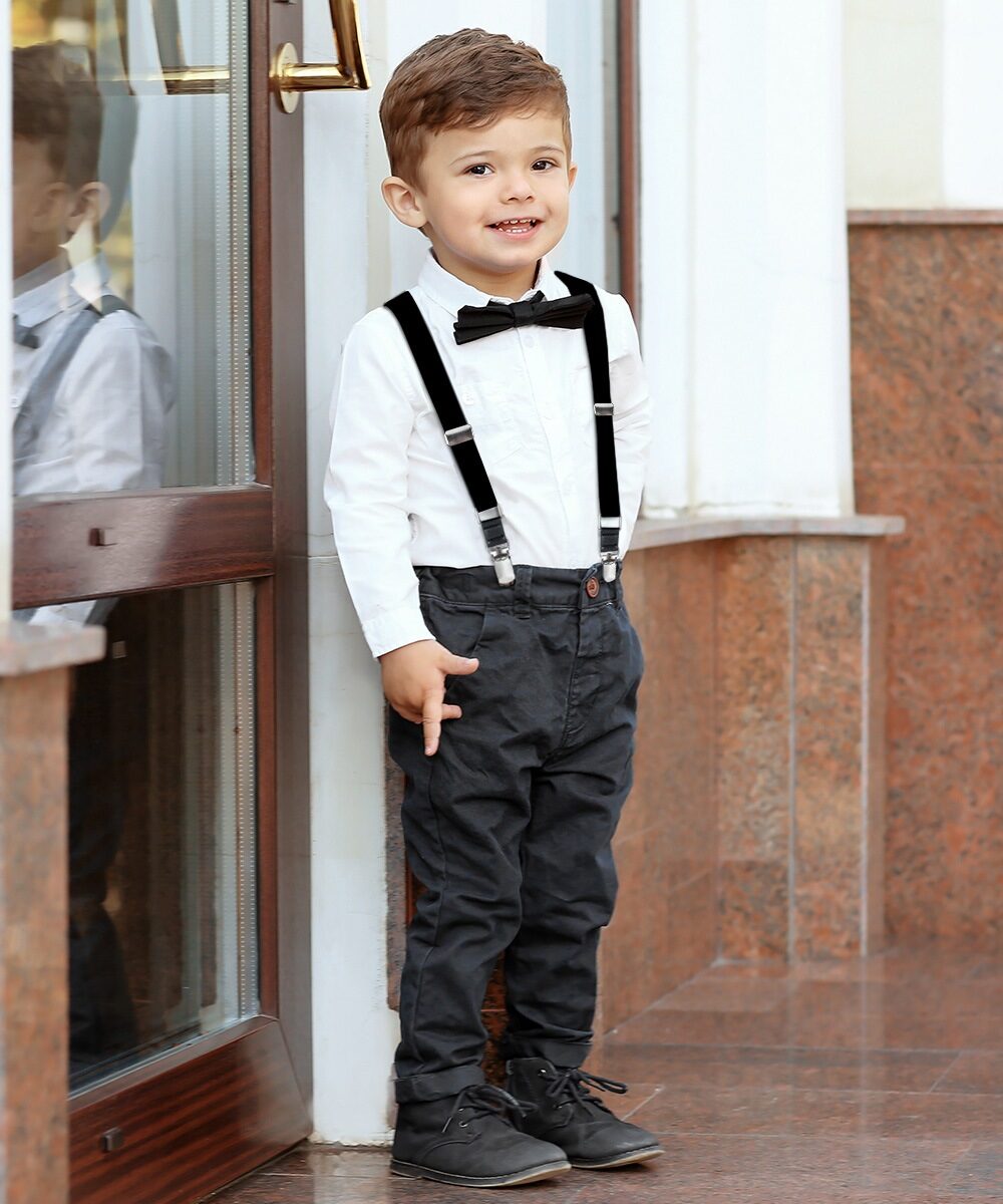 Vittorio Farina Boy's Clip End Suspender with Silver Hardware in Gift Box: 70% Polyester & 30% - Concordia Style Boutique