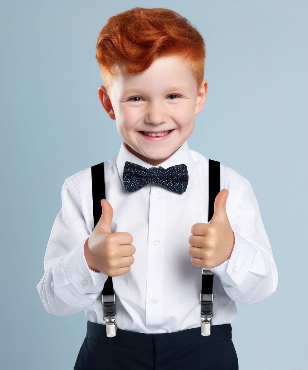 Vittorio Farina Boy's Clip End Suspender with Silver Hardware in Gift Box: 70% Polyester & 30% - Concordia Style Boutique