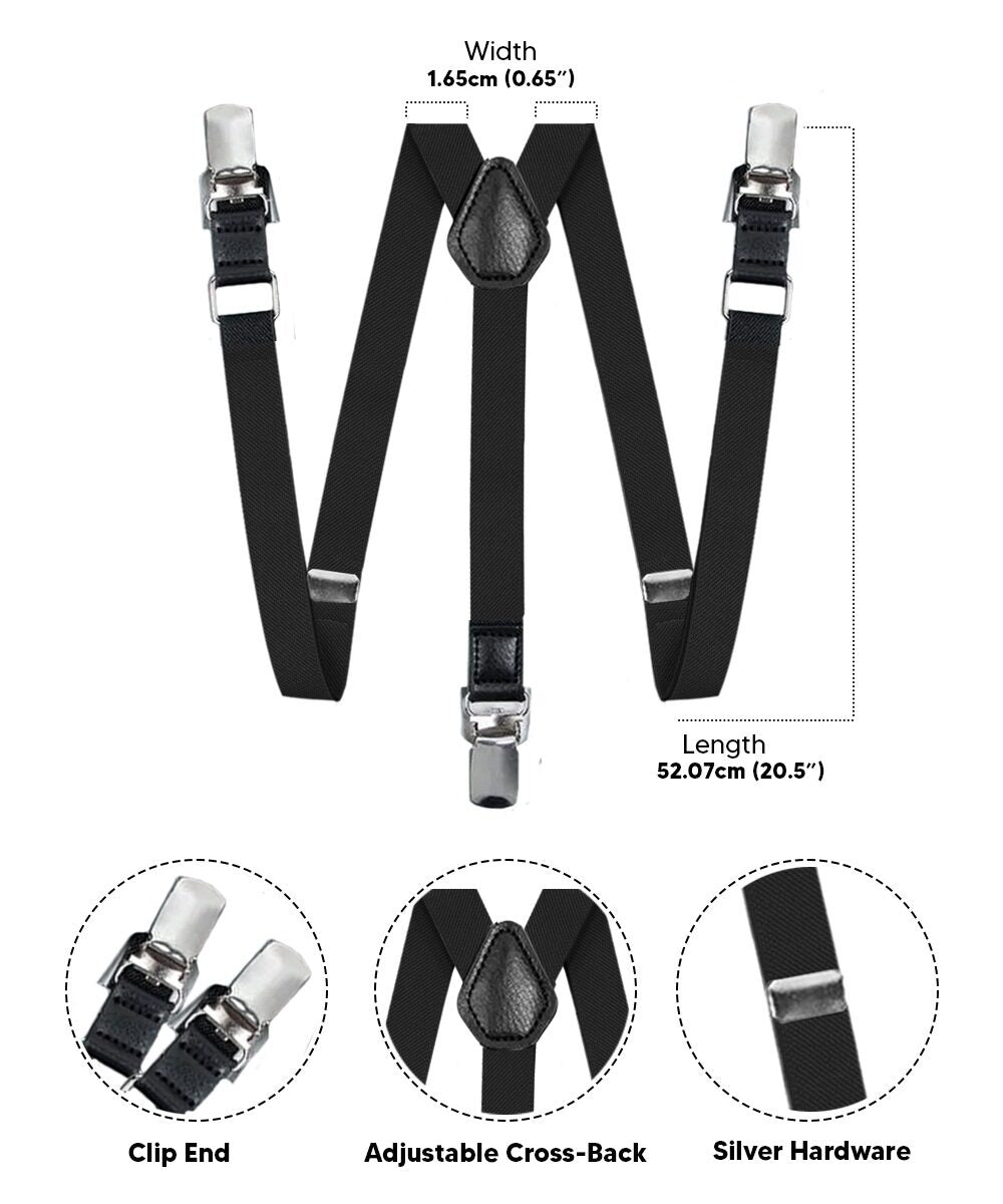 Vittorio Farina Boy's Clip End Suspender with Silver Hardware in Gift Box: 70% Polyester & 30% - Concordia Style Boutique
