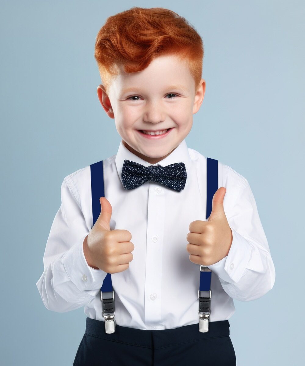 Vittorio Farina Boy's Clip End Suspender with Silver Hardware in Gift Box: 70% Polyester & 30% - Concordia Style Boutique
