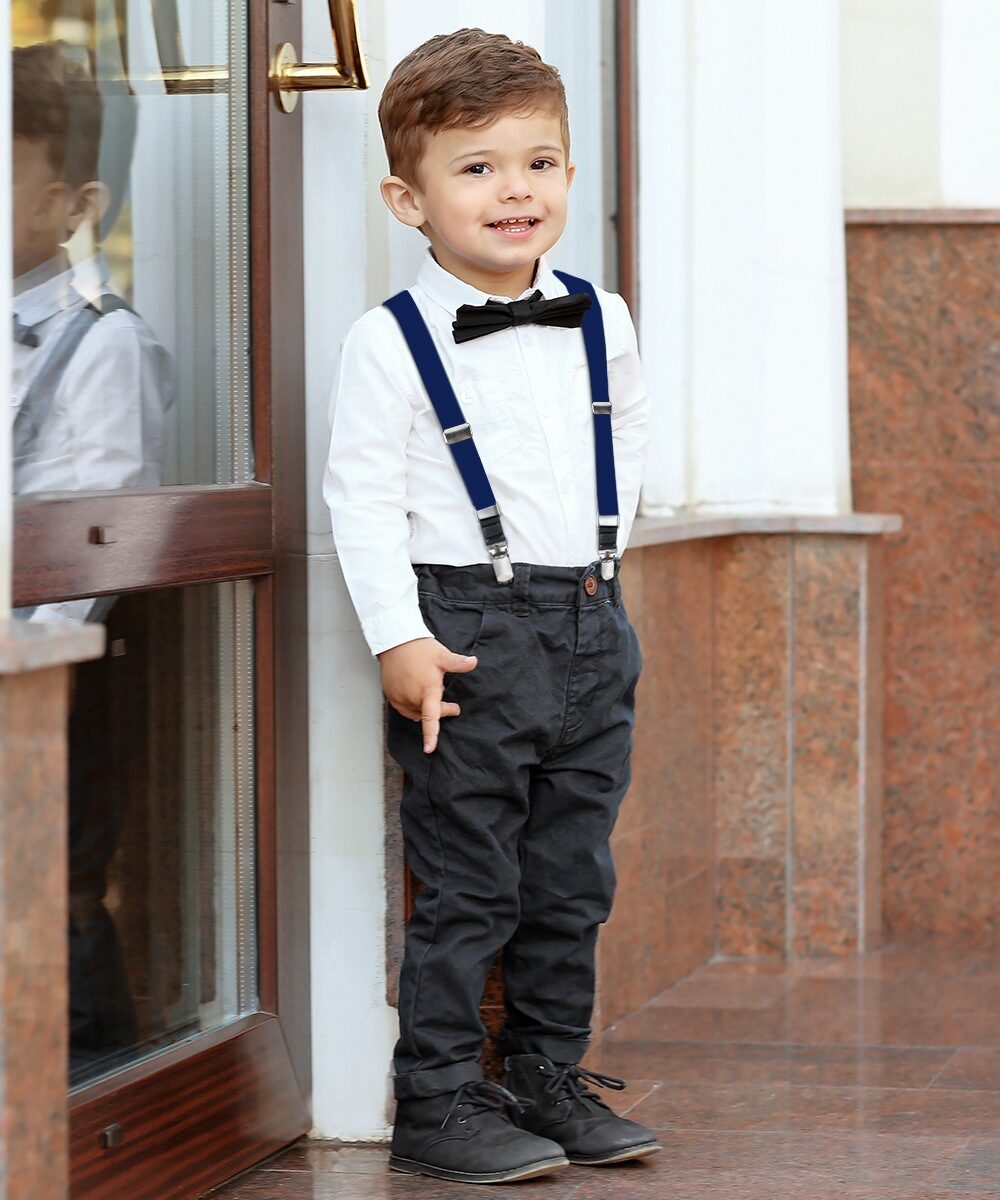 Vittorio Farina Boy's Clip End Suspender with Silver Hardware in Gift Box: 70% Polyester & 30% - Concordia Style Boutique