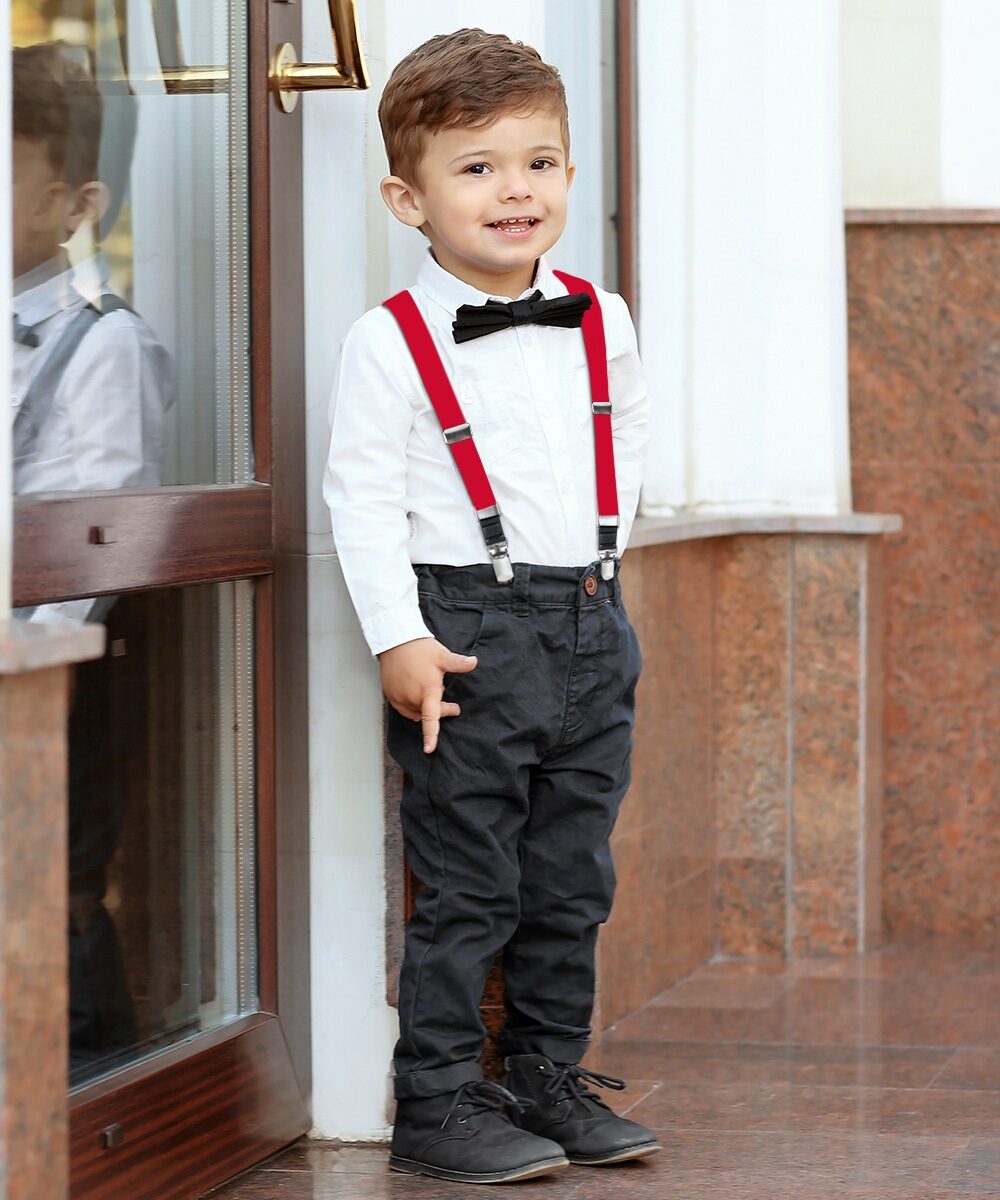 Vittorio Farina Boy's Clip End Suspender with Silver Hardware in Gift Box: 70% Polyester & 30% - Concordia Style Boutique