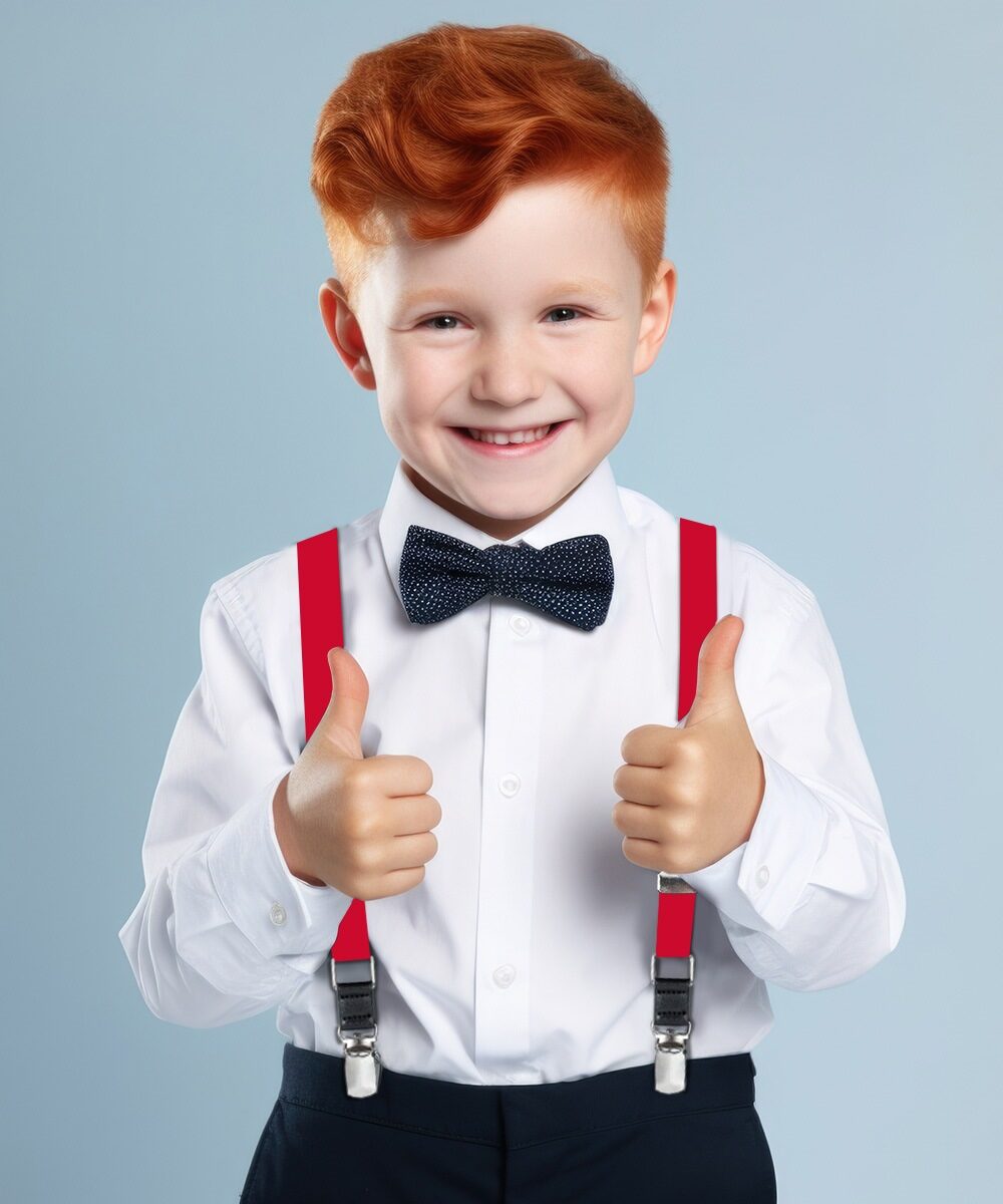 Vittorio Farina Boy's Clip End Suspender with Silver Hardware in Gift Box: 70% Polyester & 30% - Concordia Style Boutique
