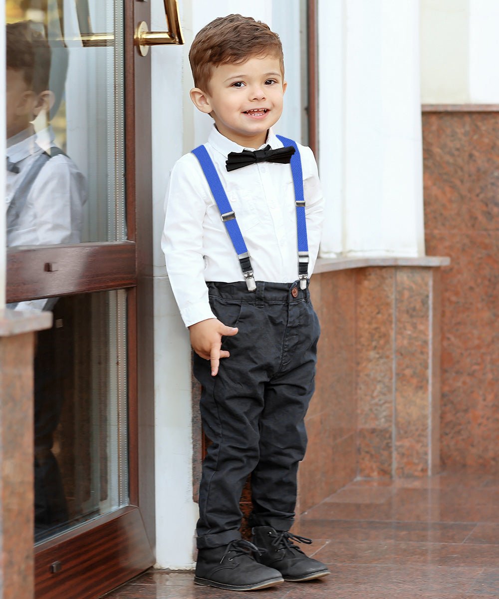 Vittorio Farina Boy's Clip End Suspender with Silver Hardware in Gift Box: 70% Polyester & 30% - Concordia Style Boutique
