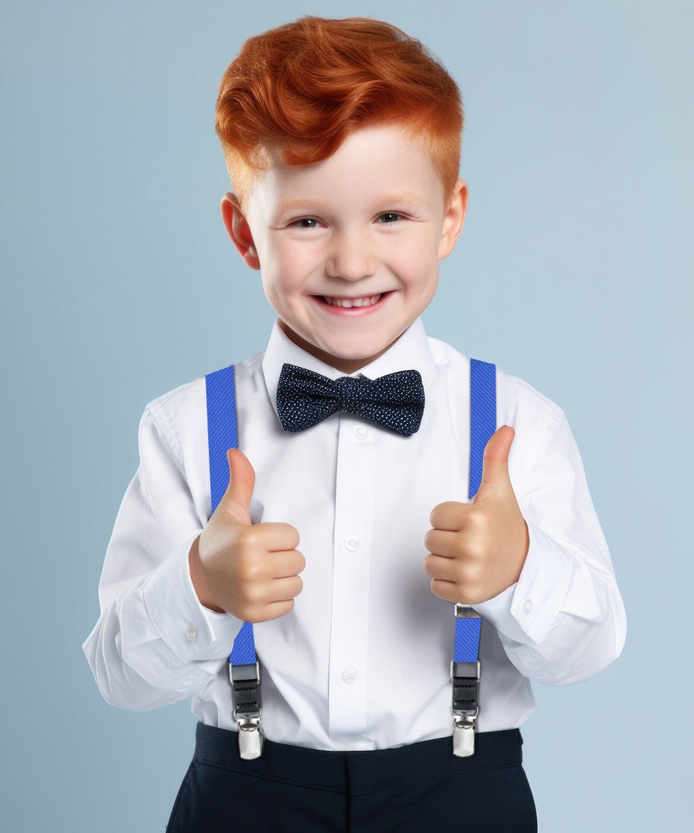 Vittorio Farina Boy's Clip End Suspender with Silver Hardware in Gift Box: 70% Polyester & 30% - Concordia Style Boutique