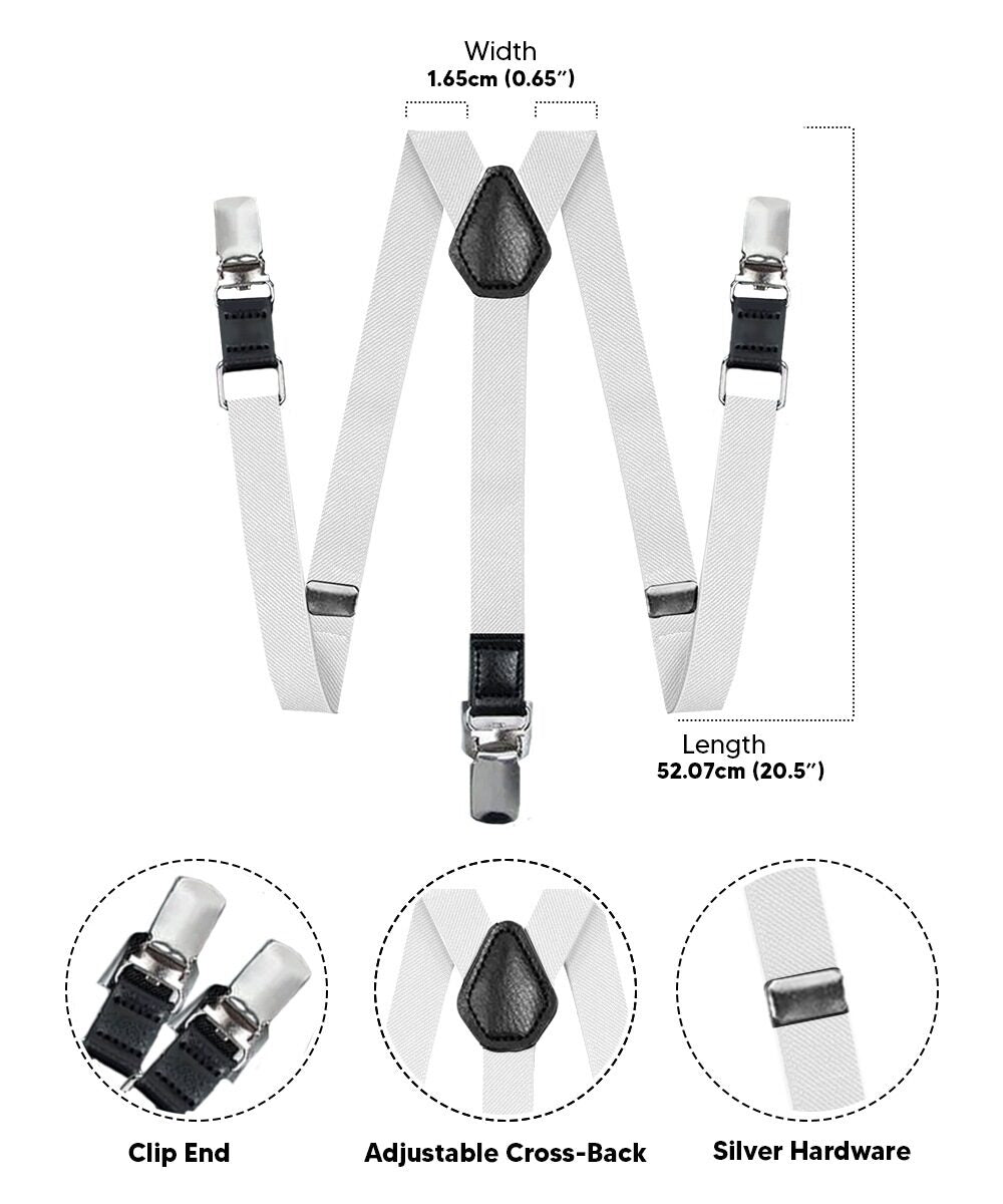 Vittorio Farina Boy's Clip End Suspender with Silver Hardware in Gift Box: 70% Polyester & 30% - Concordia Style Boutique