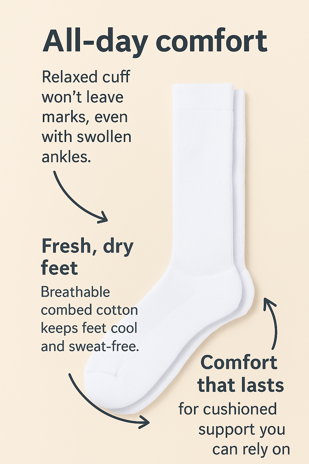 Women's Diabetic Socks with Circulation Support
