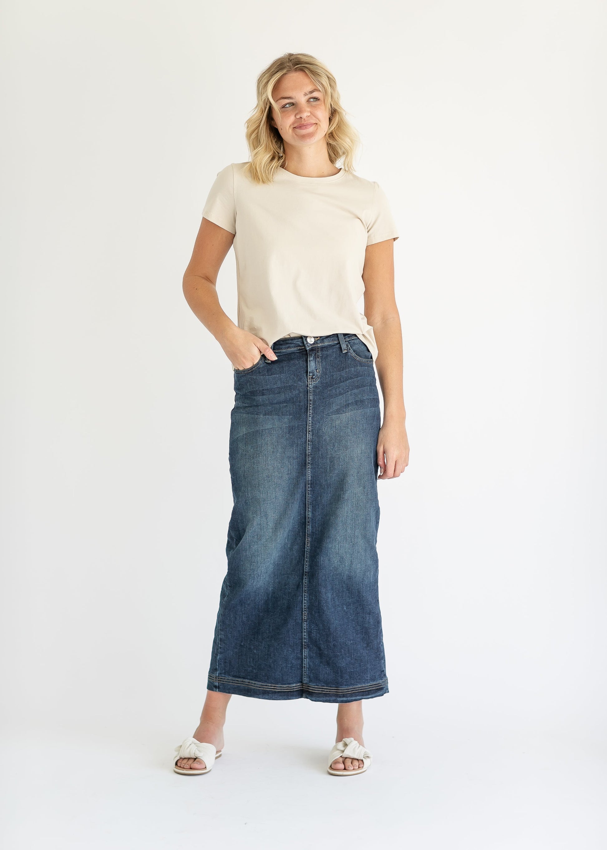 Bria Long Denim Maxi Skirt - Concordia Style Boutique
