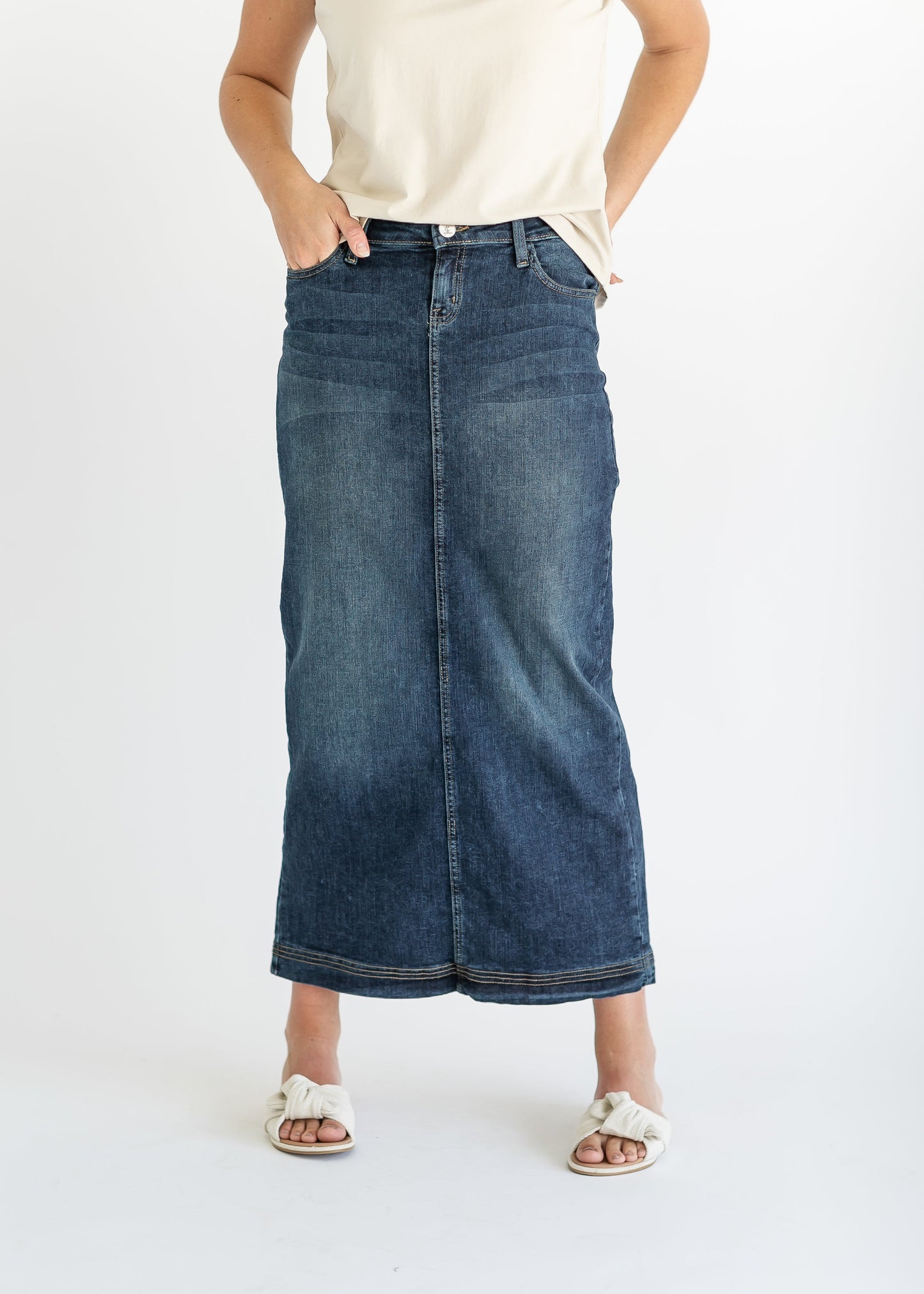 Bria Long Denim Maxi Skirt - Concordia Style Boutique