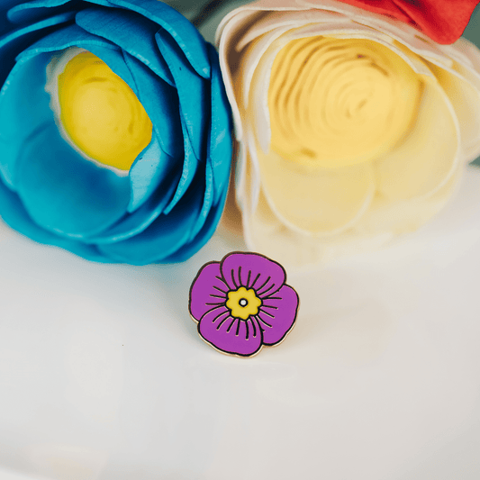 Purple Poppy Enamel Pin – Symbol of Honor, Dignity & Devotion