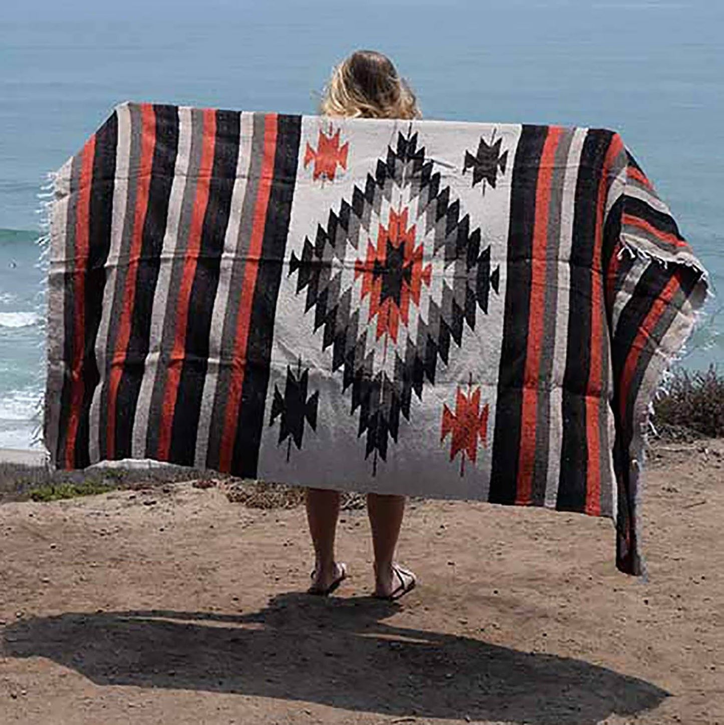Tan Mexican Diamond Yoga Blanket - Concordia Style Boutique
