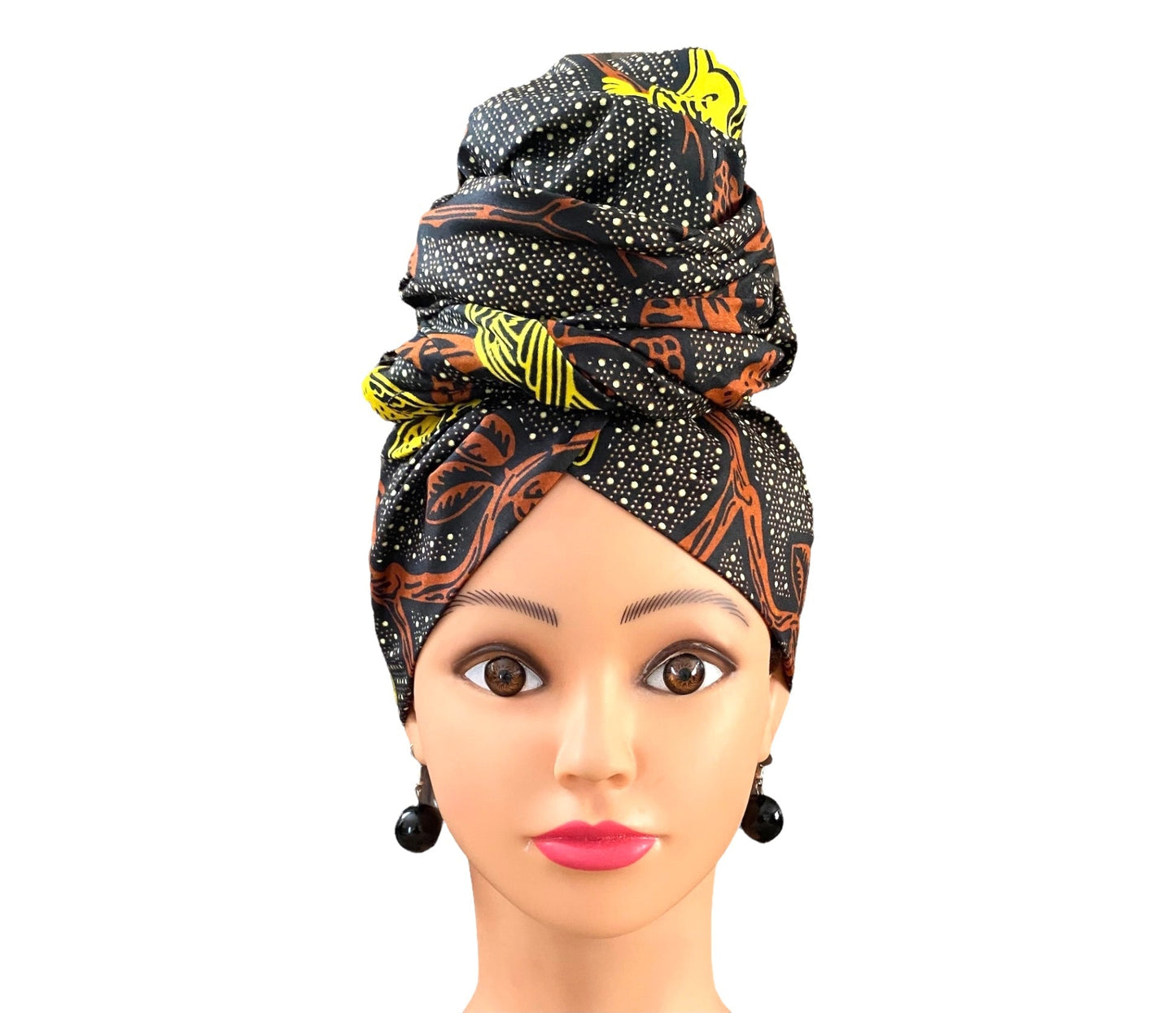 Brown/Yellow Head-Wrap