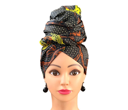 Brown/Yellow Head-Wrap