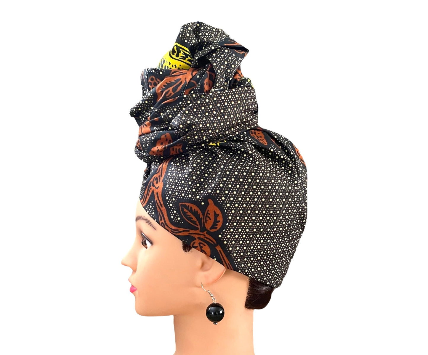 Brown/Yellow Head-Wrap
