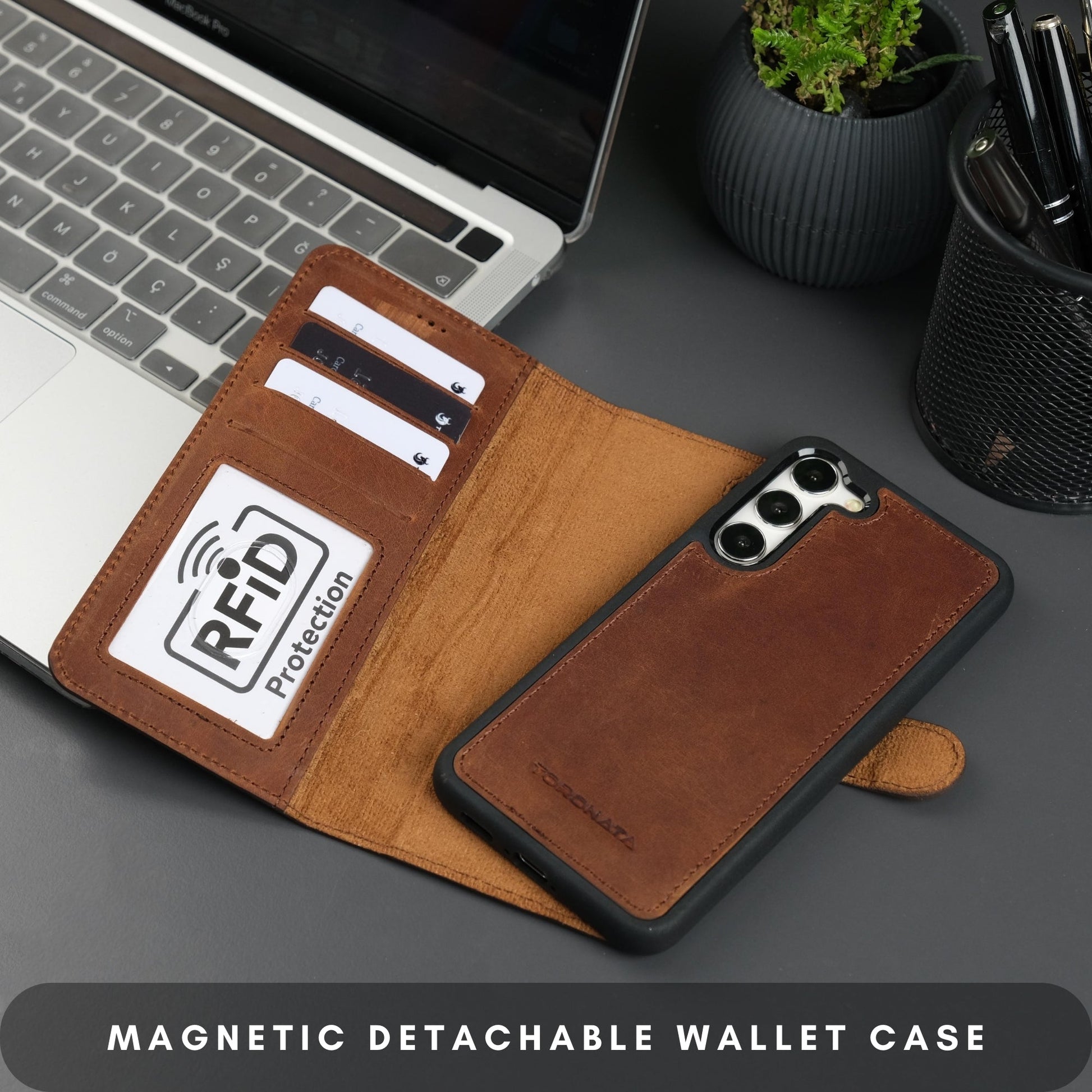 Buffalo Leather Samsung Galaxy S24 Plus Wallet with Detachable Case - Concordia Style Boutique
