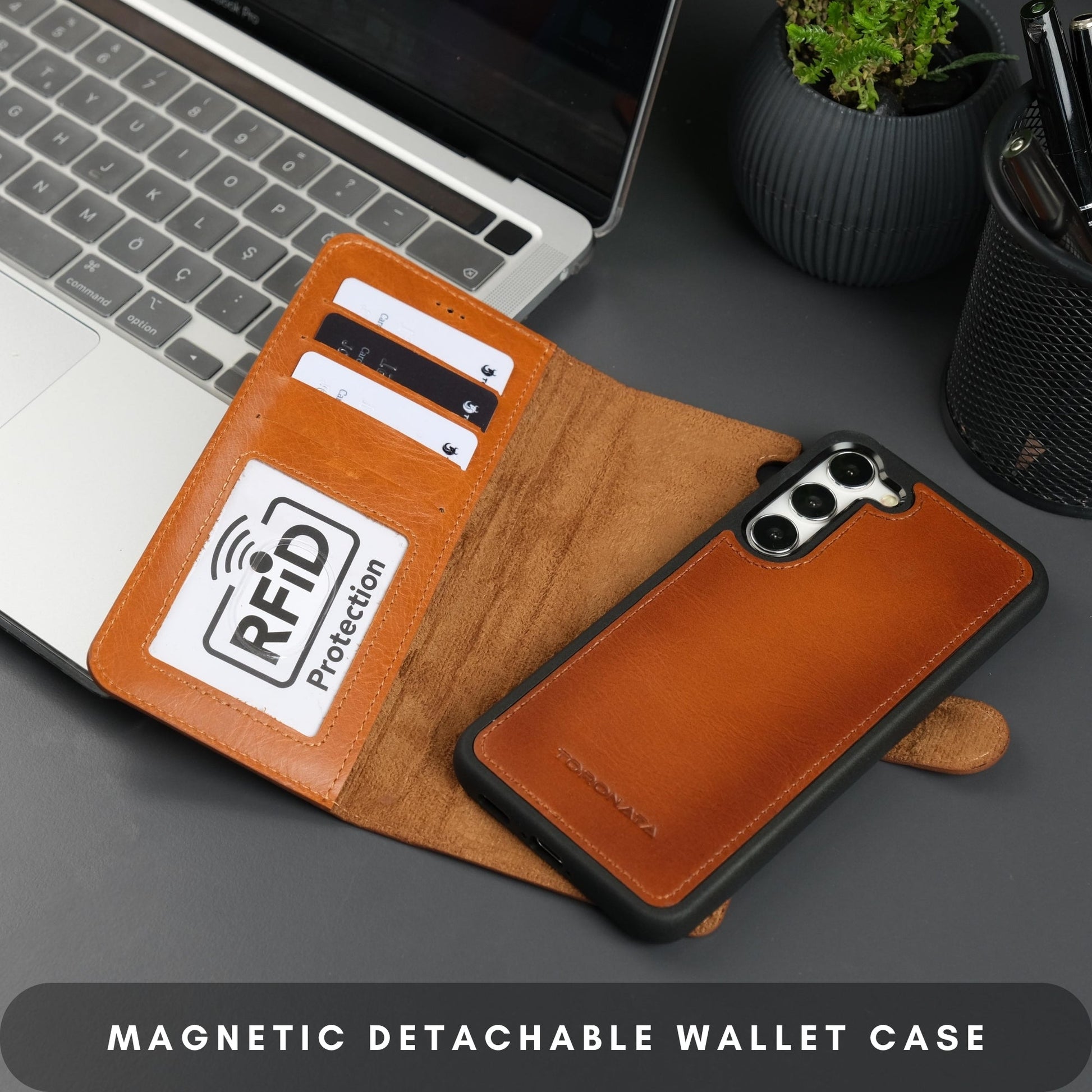 Buffalo Leather Samsung Galaxy S24 Plus Wallet with Detachable Case - Concordia Style Boutique