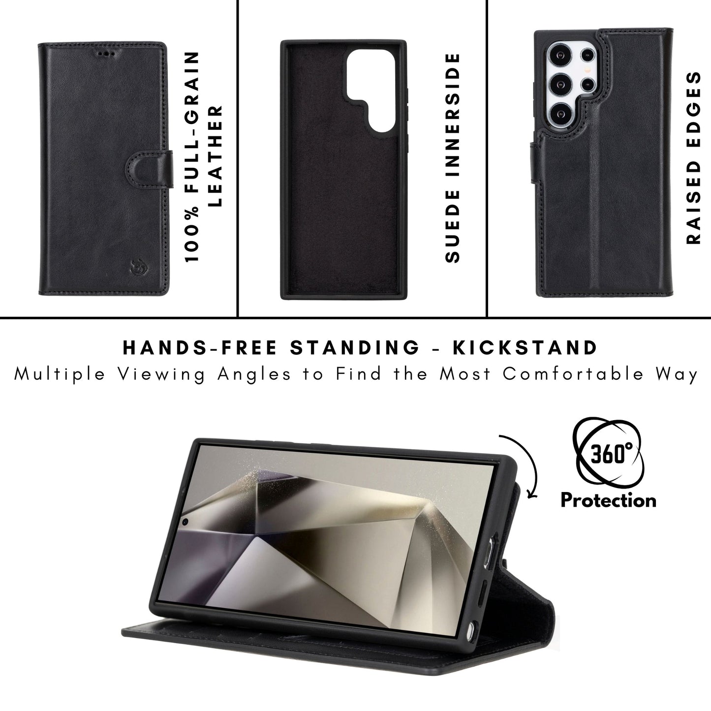 Buffalo Leather Samsung Galaxy S24 Ultra Wallet with Detachable Case - Concordia Style Boutique