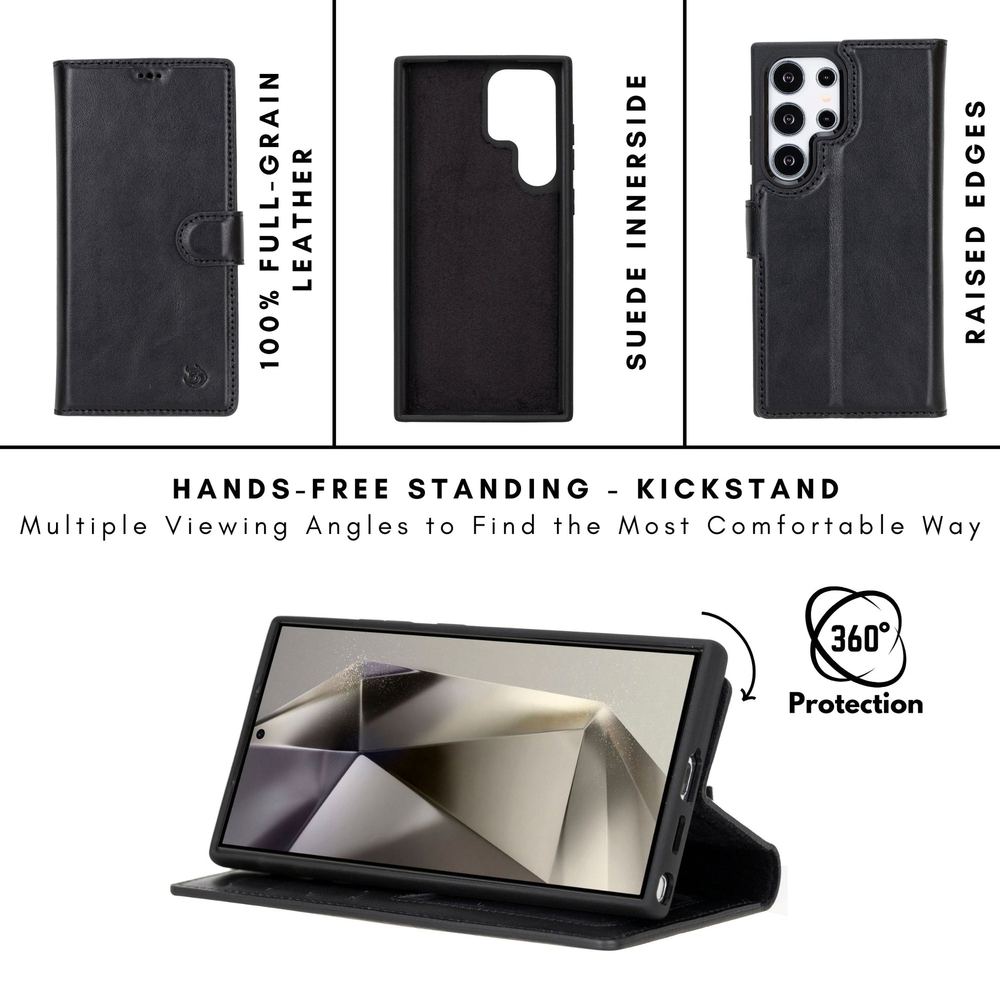 Buffalo Leather Samsung Galaxy S24 Ultra Wallet with Detachable Case - Concordia Style Boutique