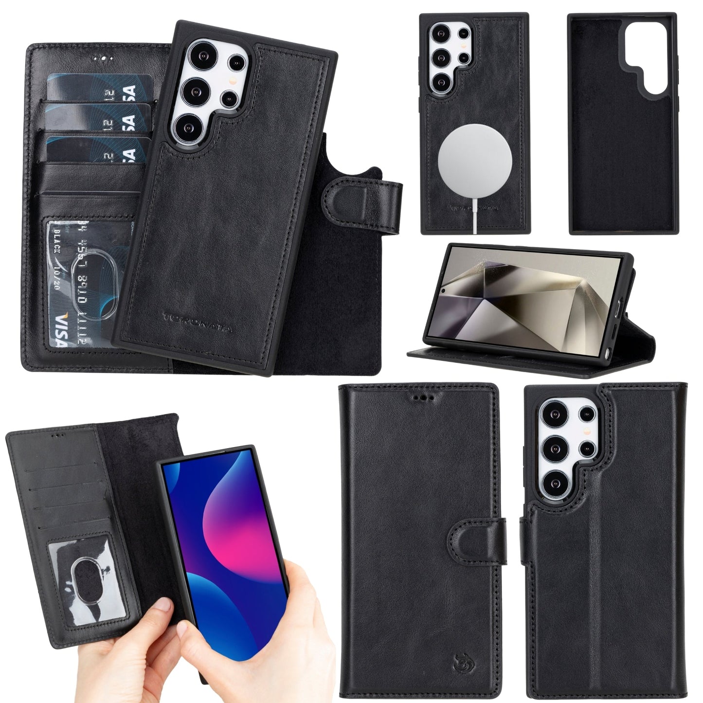 Buffalo Leather Samsung Galaxy S24 Ultra Wallet with Detachable Case - Concordia Style Boutique