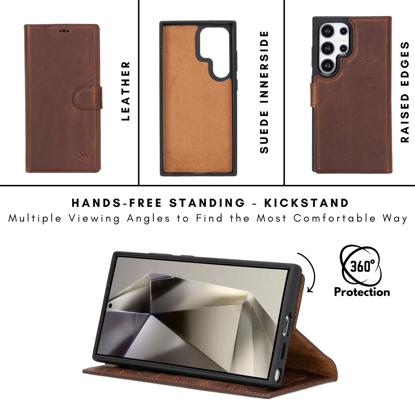 Buffalo Leather Samsung Galaxy S24 Ultra Wallet with Detachable Case - Concordia Style Boutique