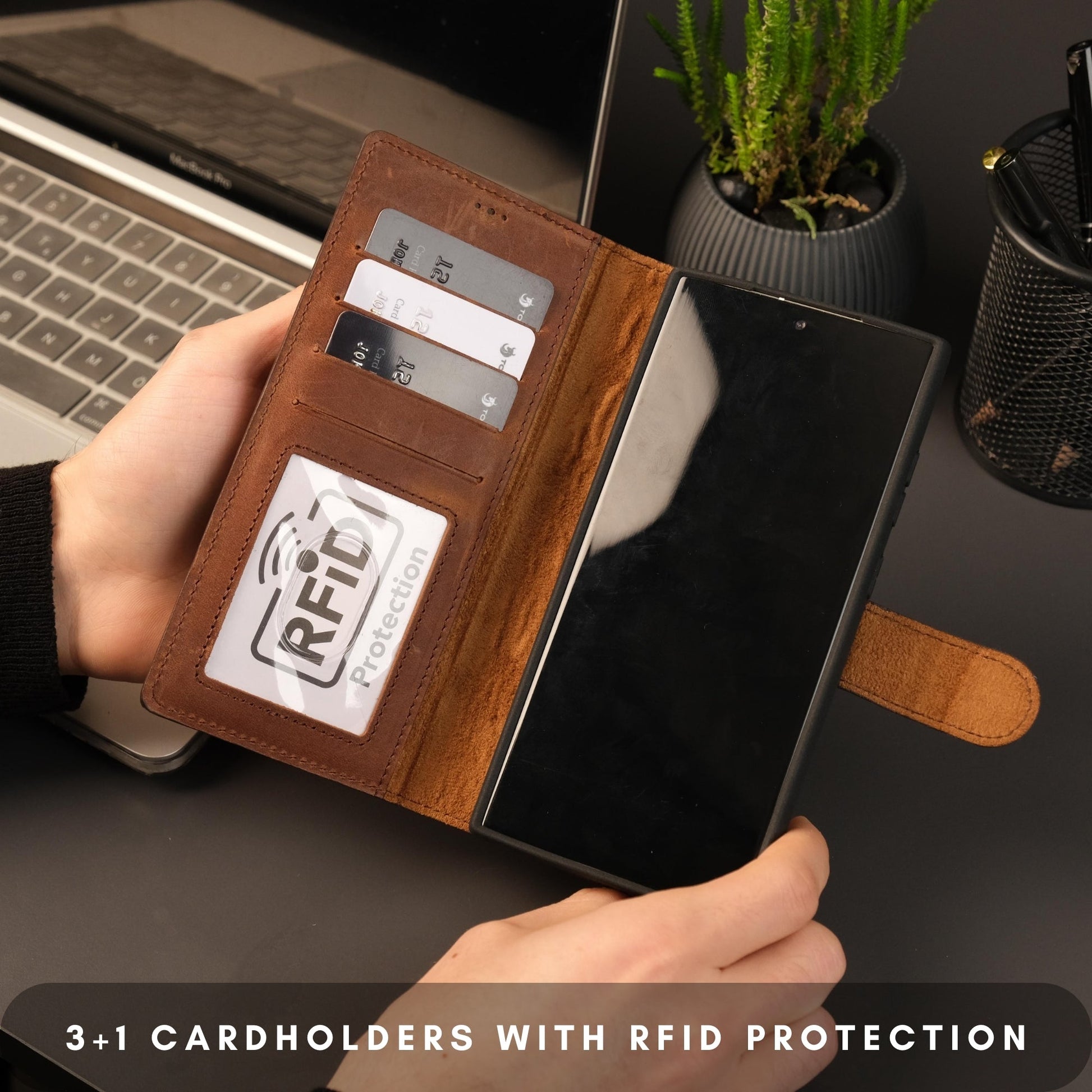 Buffalo Leather Samsung Galaxy S24 Ultra Wallet with Detachable Case - Concordia Style Boutique