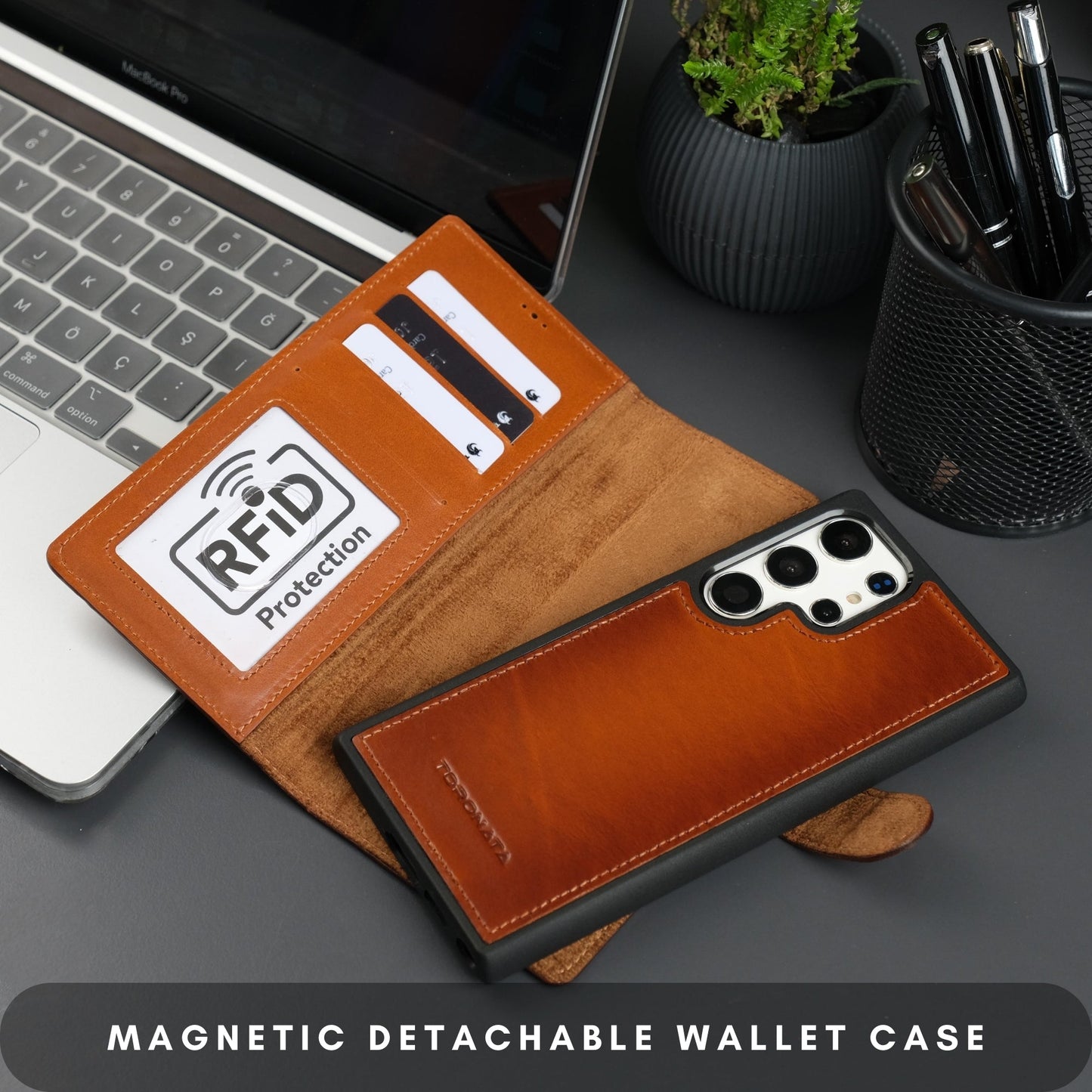 Buffalo Leather Samsung Galaxy S24 Ultra Wallet with Detachable Case - Concordia Style Boutique
