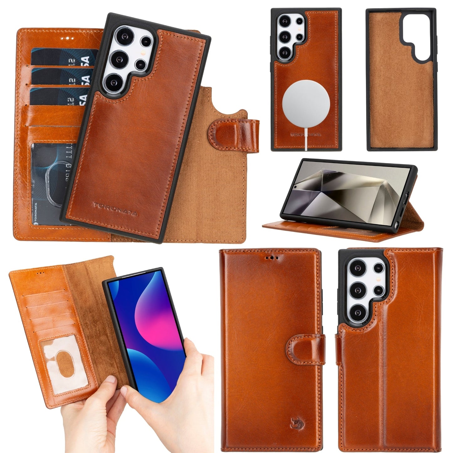 Buffalo Leather Samsung Galaxy S24 Ultra Wallet with Detachable Case - Concordia Style Boutique