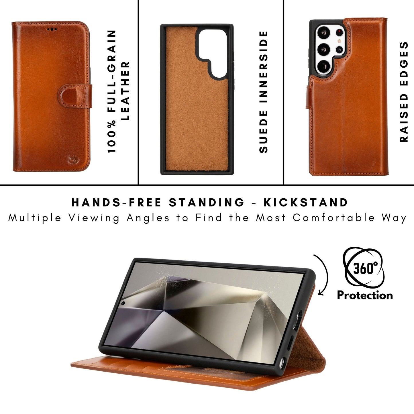 Buffalo Leather Samsung Galaxy S24 Ultra Wallet with Detachable Case - Concordia Style Boutique