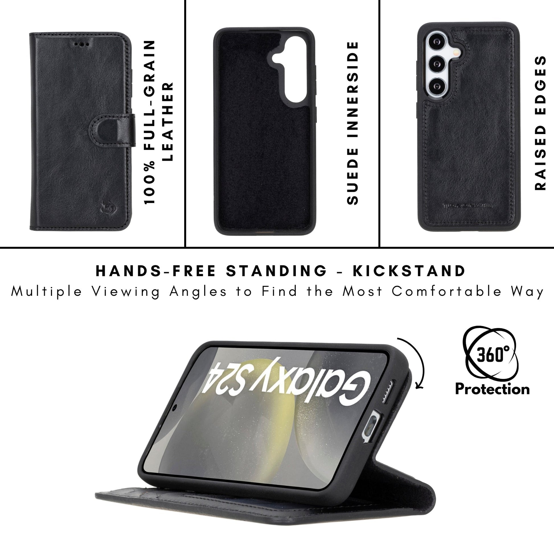 Buffalo Leather Samsung Galaxy S24 Wallet with Detachable Case - Concordia Style Boutique