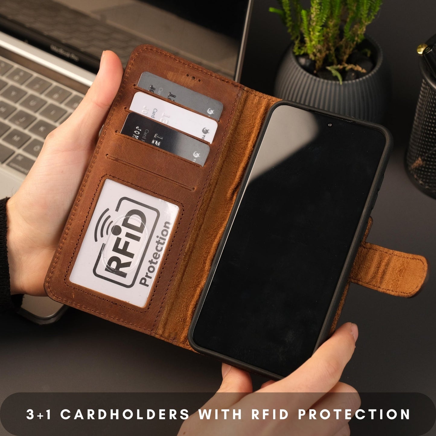 Buffalo Leather Samsung Galaxy S24 Wallet with Detachable Case - Concordia Style Boutique