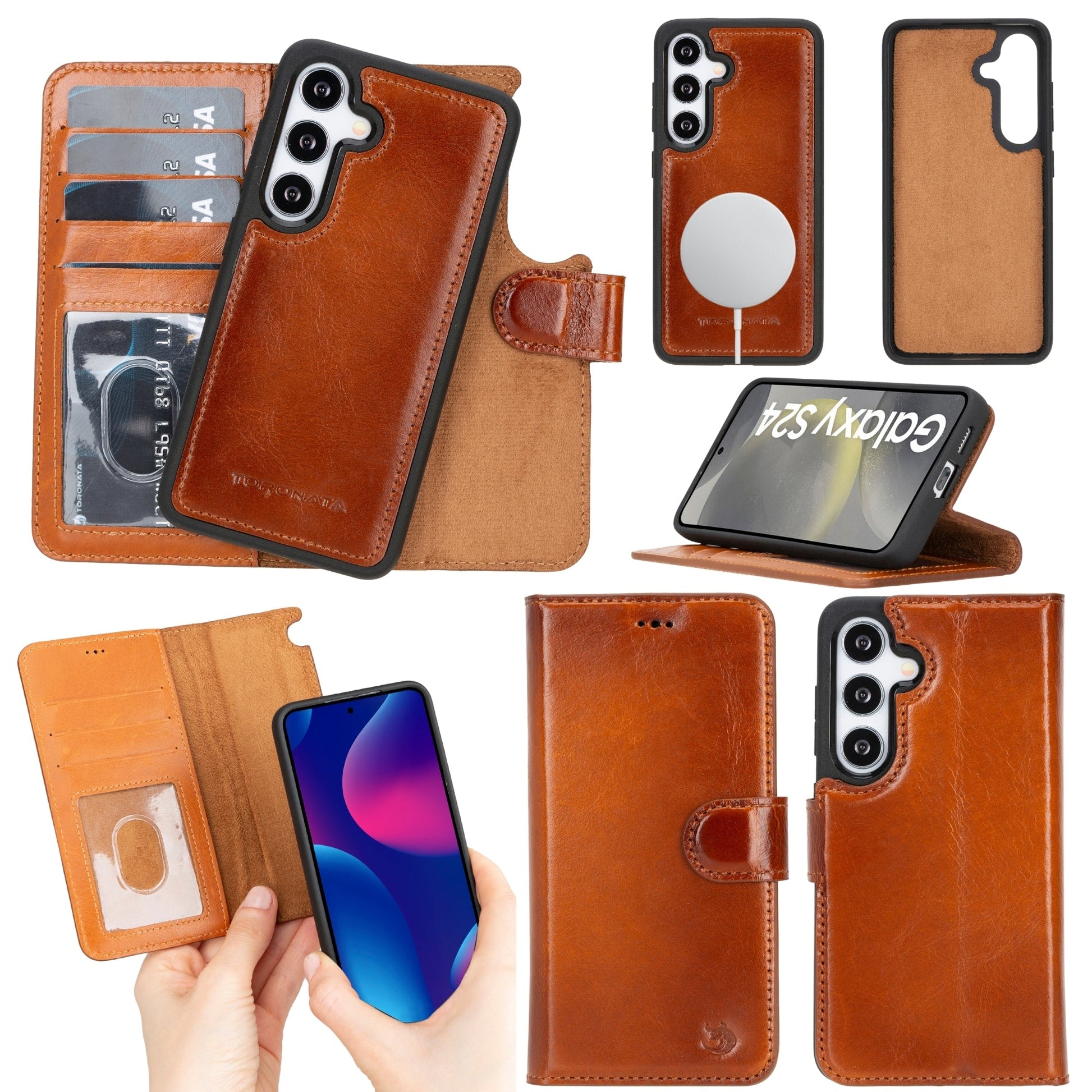 Buffalo Leather Samsung Galaxy S24 Wallet with Detachable Case - Concordia Style Boutique
