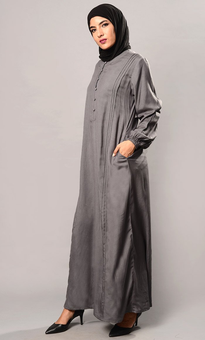Button Down Casual Wear Abaya Dress
