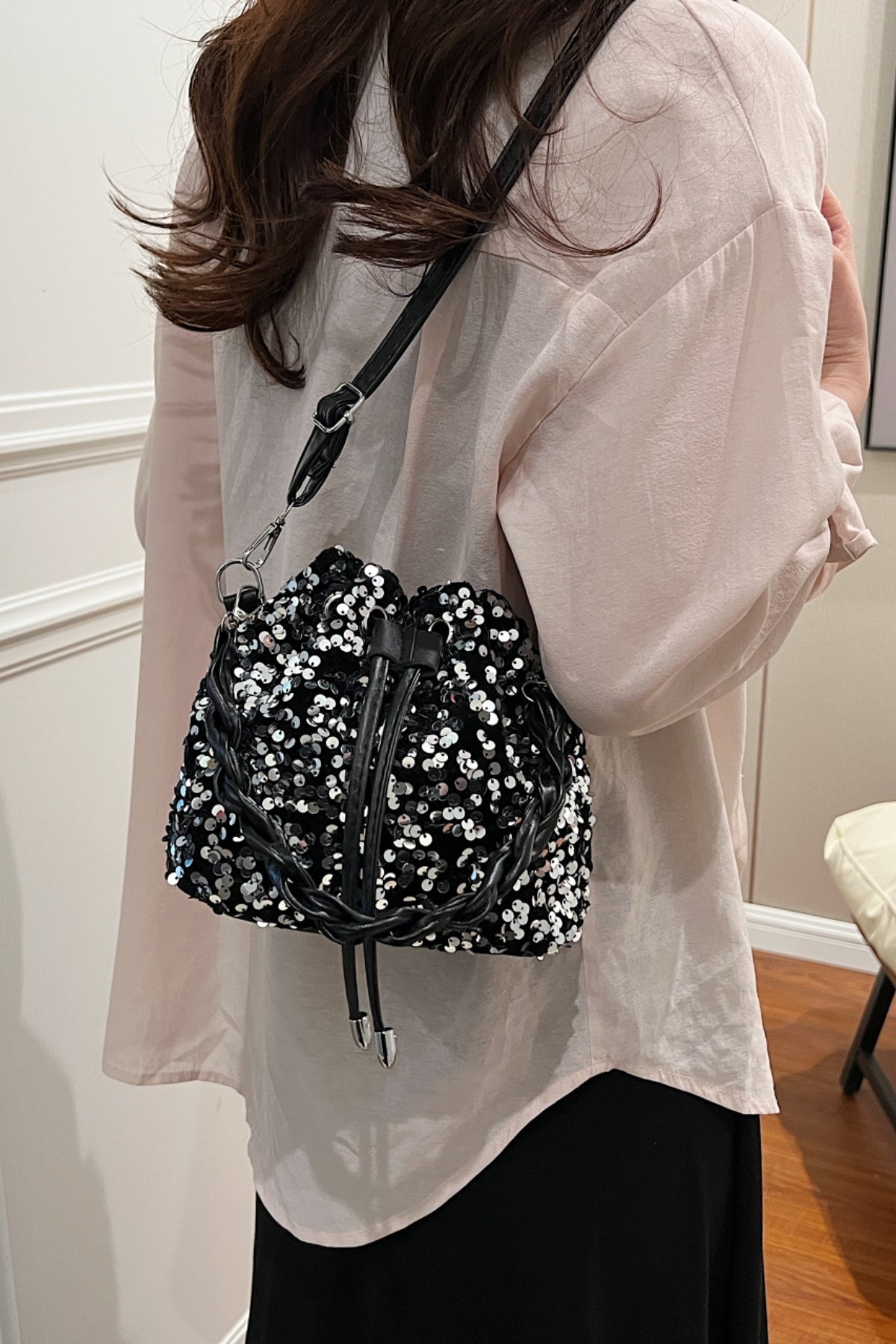 Sequin Drawstring Bucket Bag - Premium Bucket Bag from Concordia Style Boutique - Just $19.34! Shop now at Concordia Style Boutique