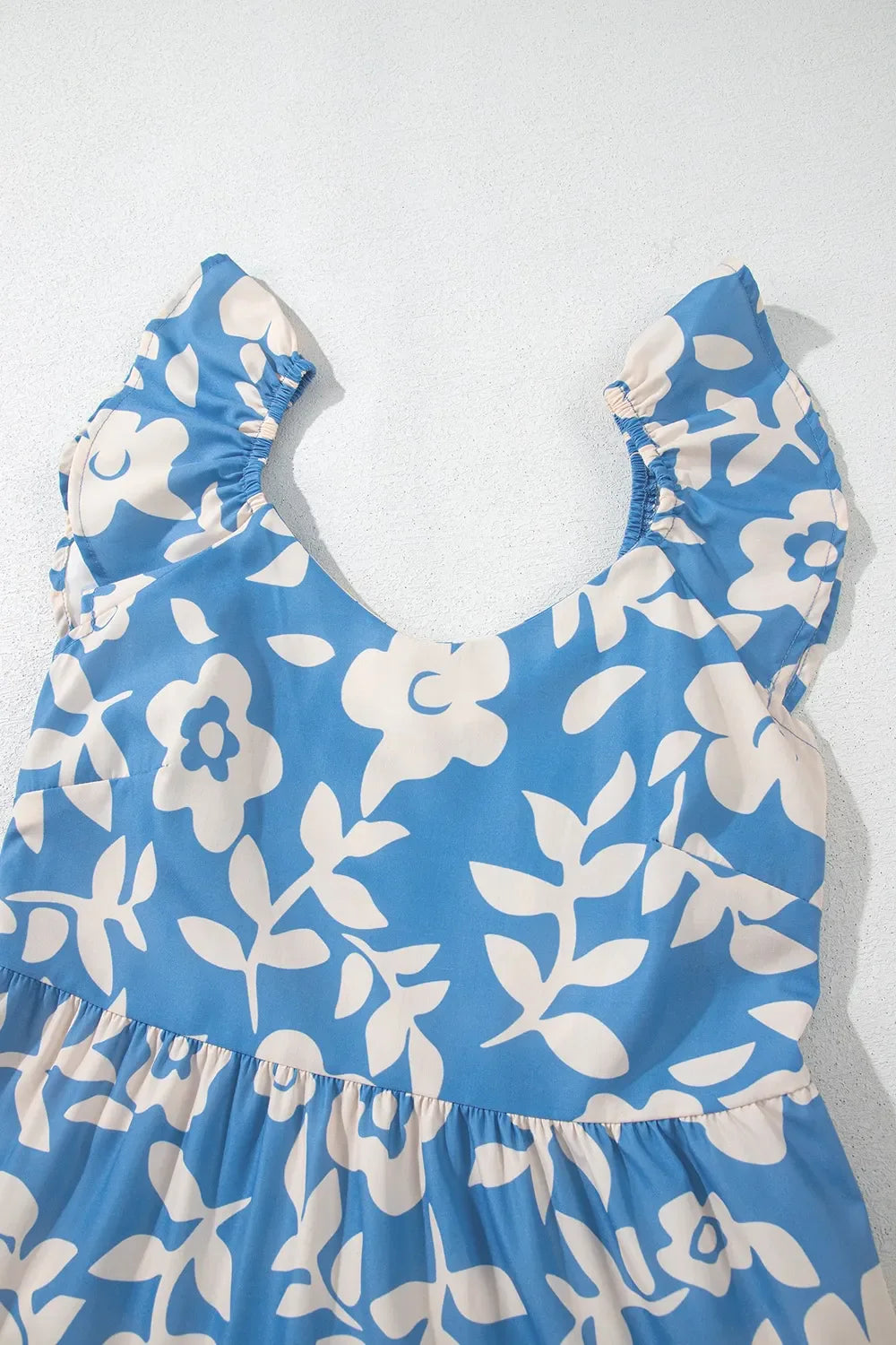 Floral Flutter Shoulder Tiered Flowy Midi Dress - Concordia Style Boutique