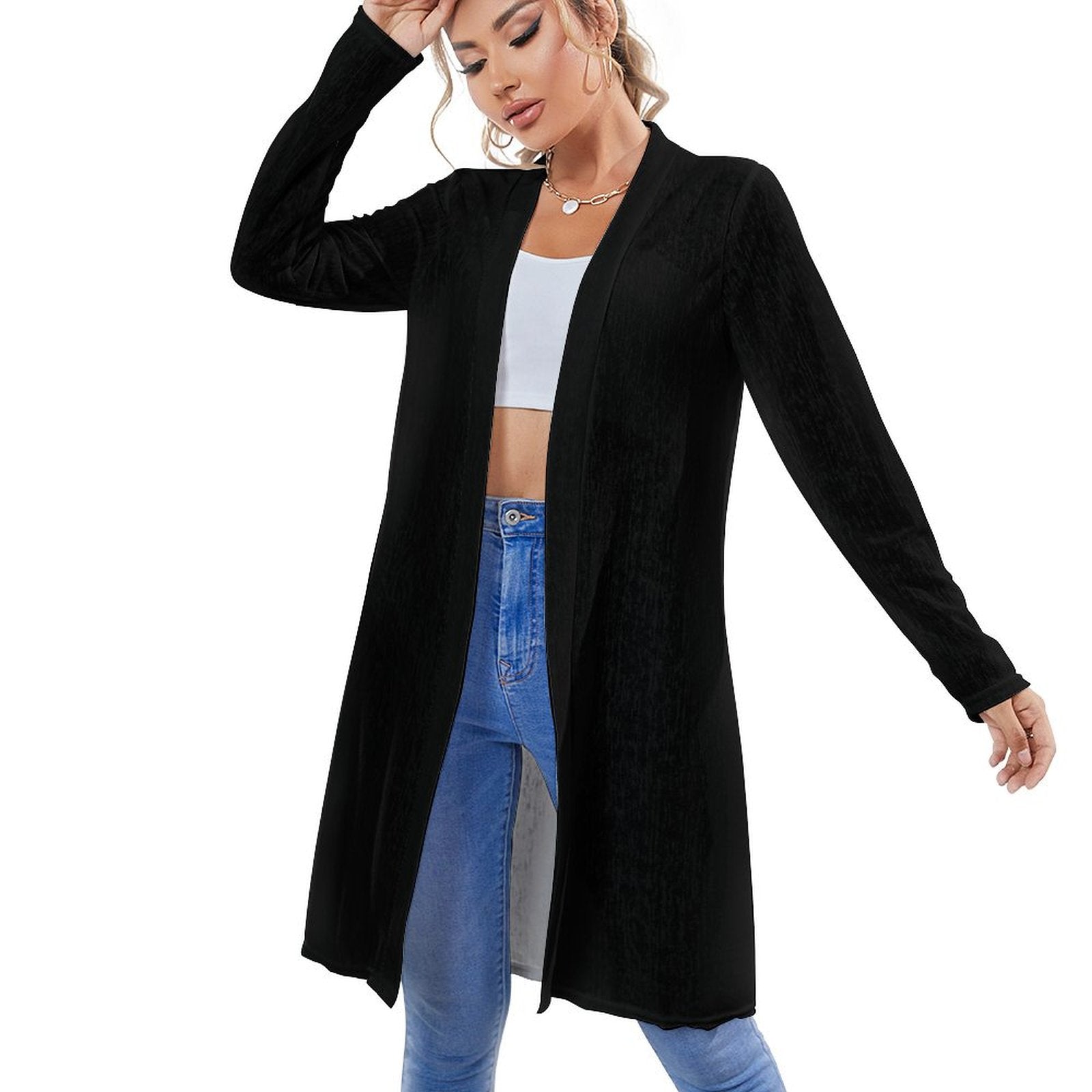 Medium Length Cardigan - Women's Mid-Length Cardigan - Premium Cardigan from Concordia Style Boutique - Just $36.34! Shop now at Concordia Style Boutique