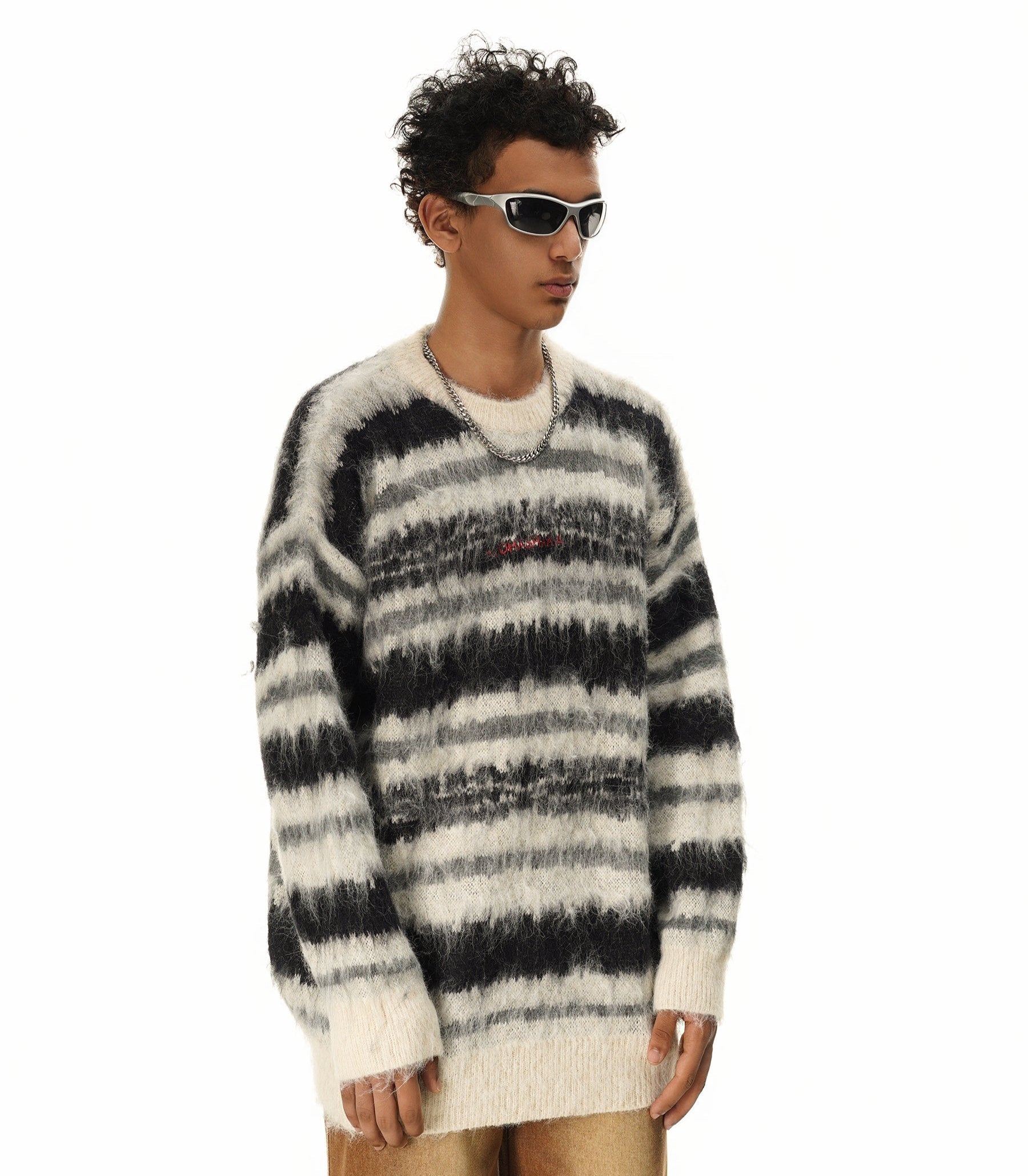 Cream and Black Striped Knit Sweater - Concordia Style Boutique