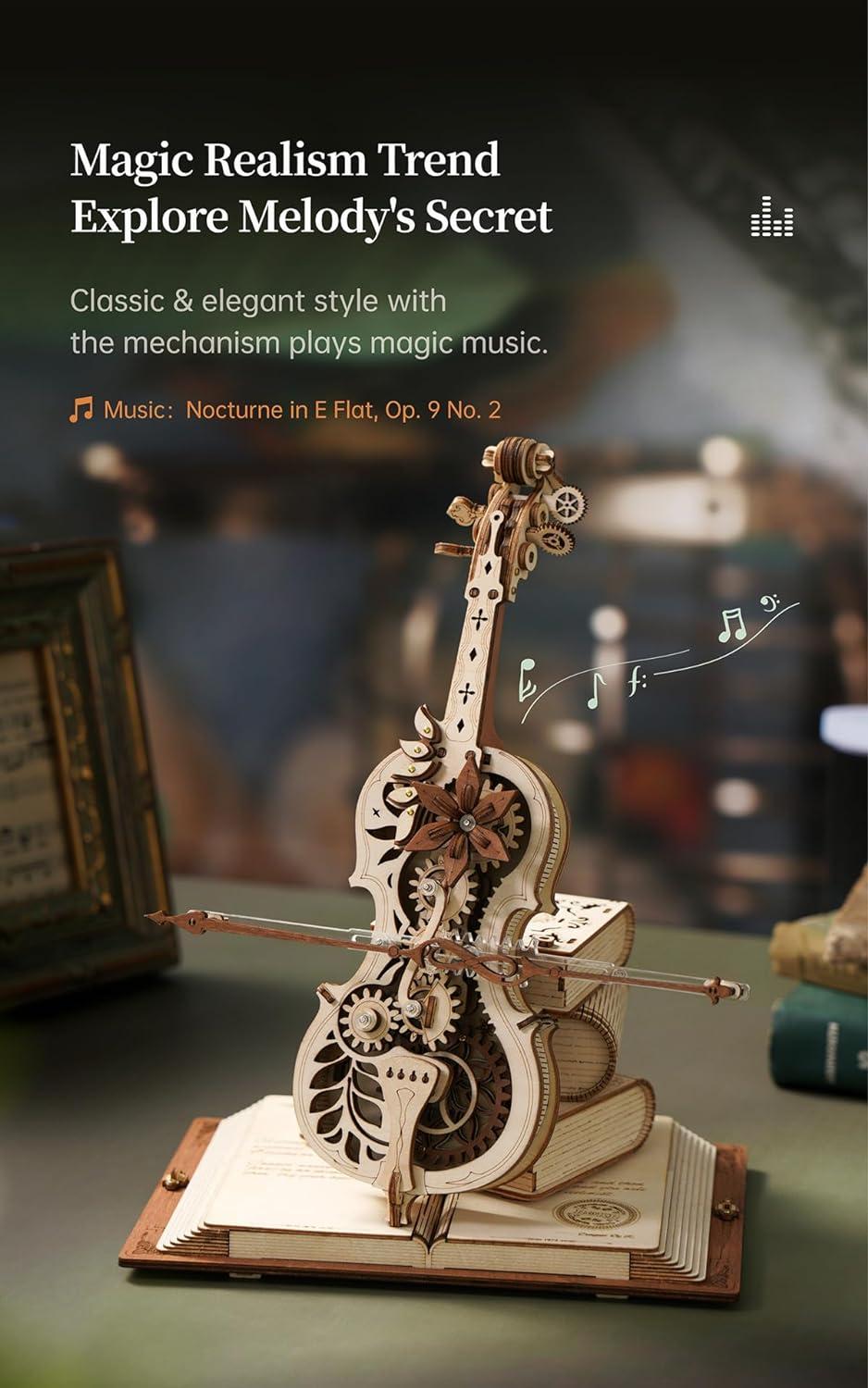 ROBOTIME - Wooden Music Box Puzzles for Adults AMK63 / Magic Cello / 3D Wooden Puzzles for Adults and Teens / Wooden Model Kits to Build - Premium Music Box from Concordia Style Boutique - Just $62.37! Shop now at Concordia Style Boutique