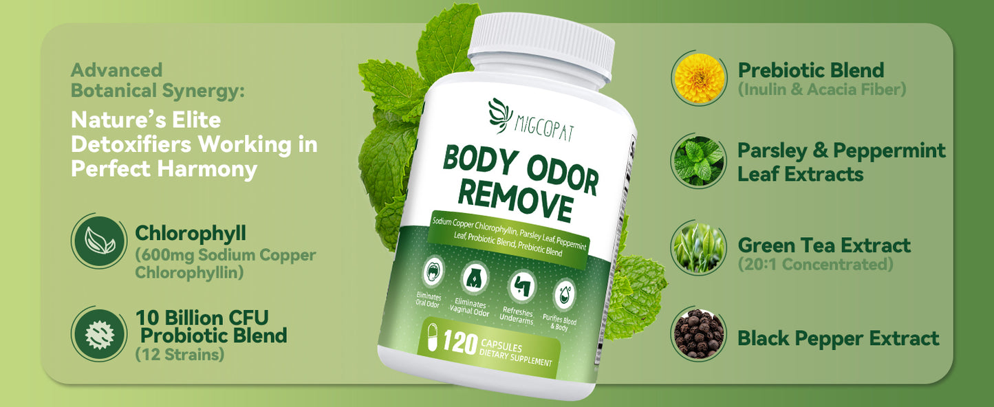 Chlorophyll Body Deodorizing Supplement - 120 Caps
