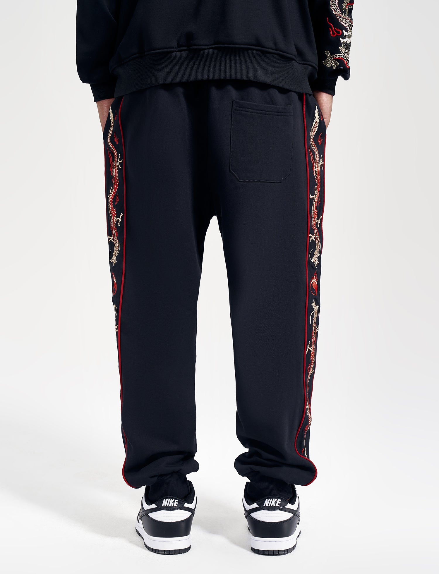 KH7061 Dragon Embroidery Joggers - Concordia Style Boutique