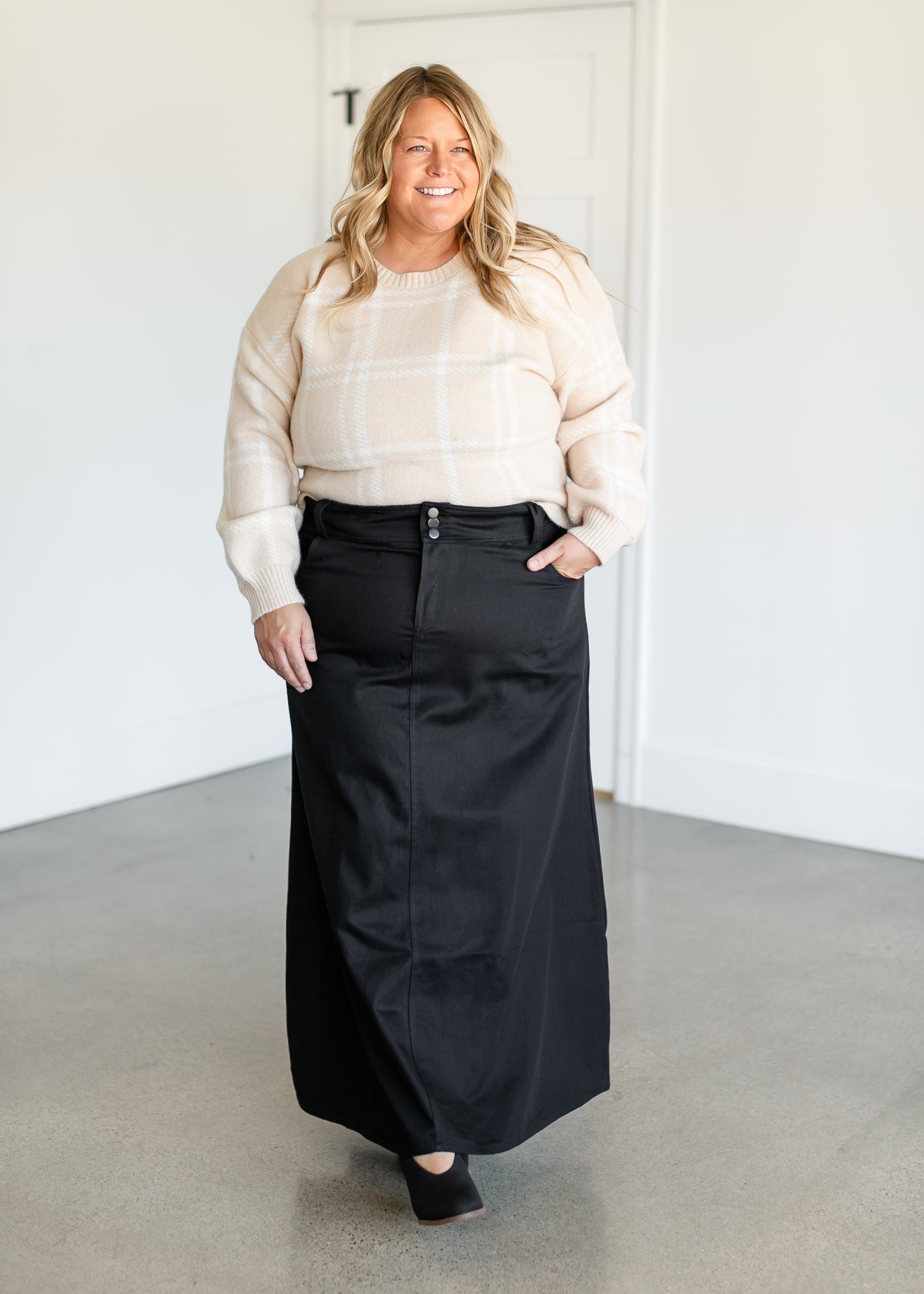Camellia A-Line Cotton Twill Maxi Skirt - Concordia Style Boutique