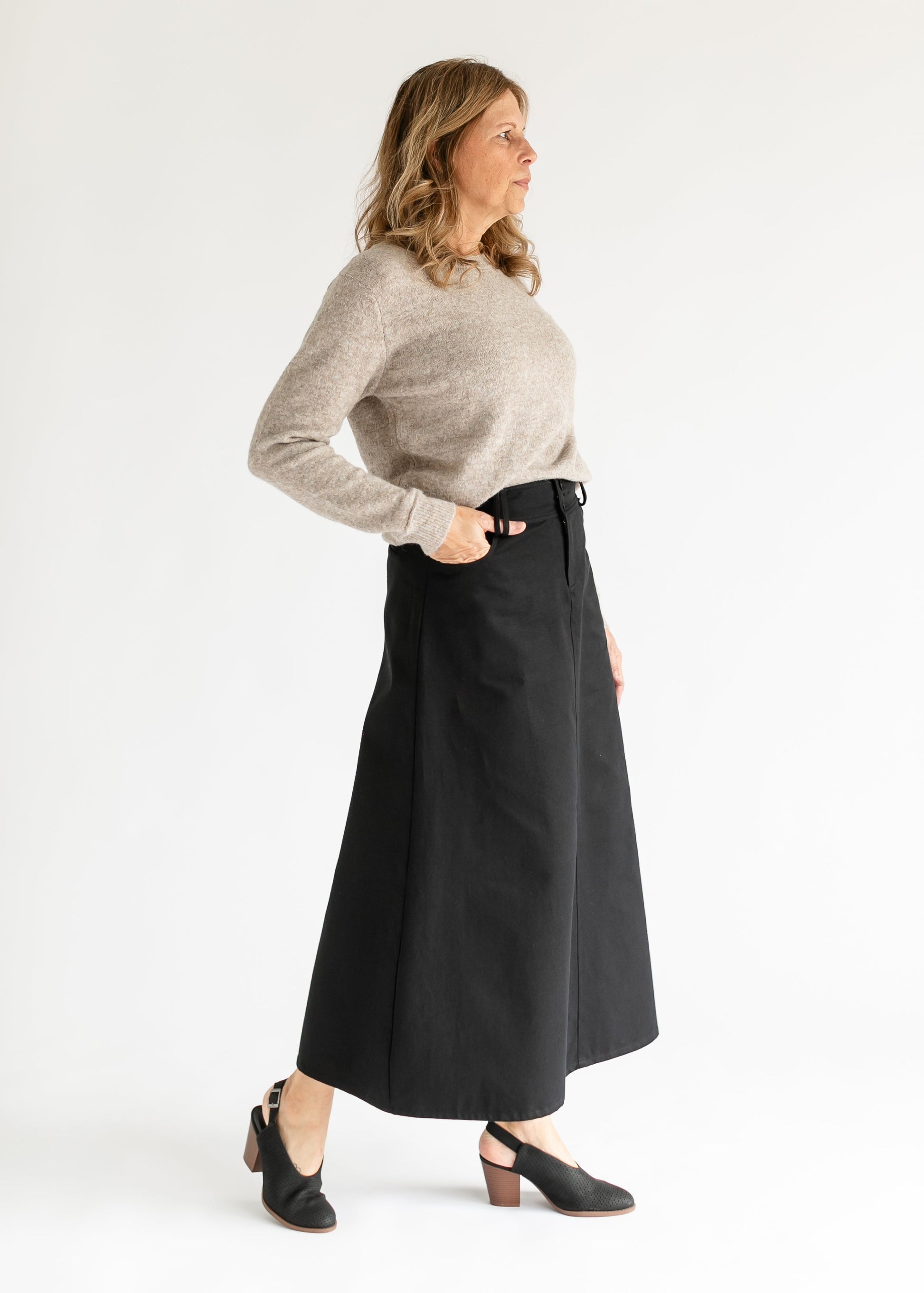Camellia A-Line Cotton Twill Maxi Skirt - Concordia Style Boutique