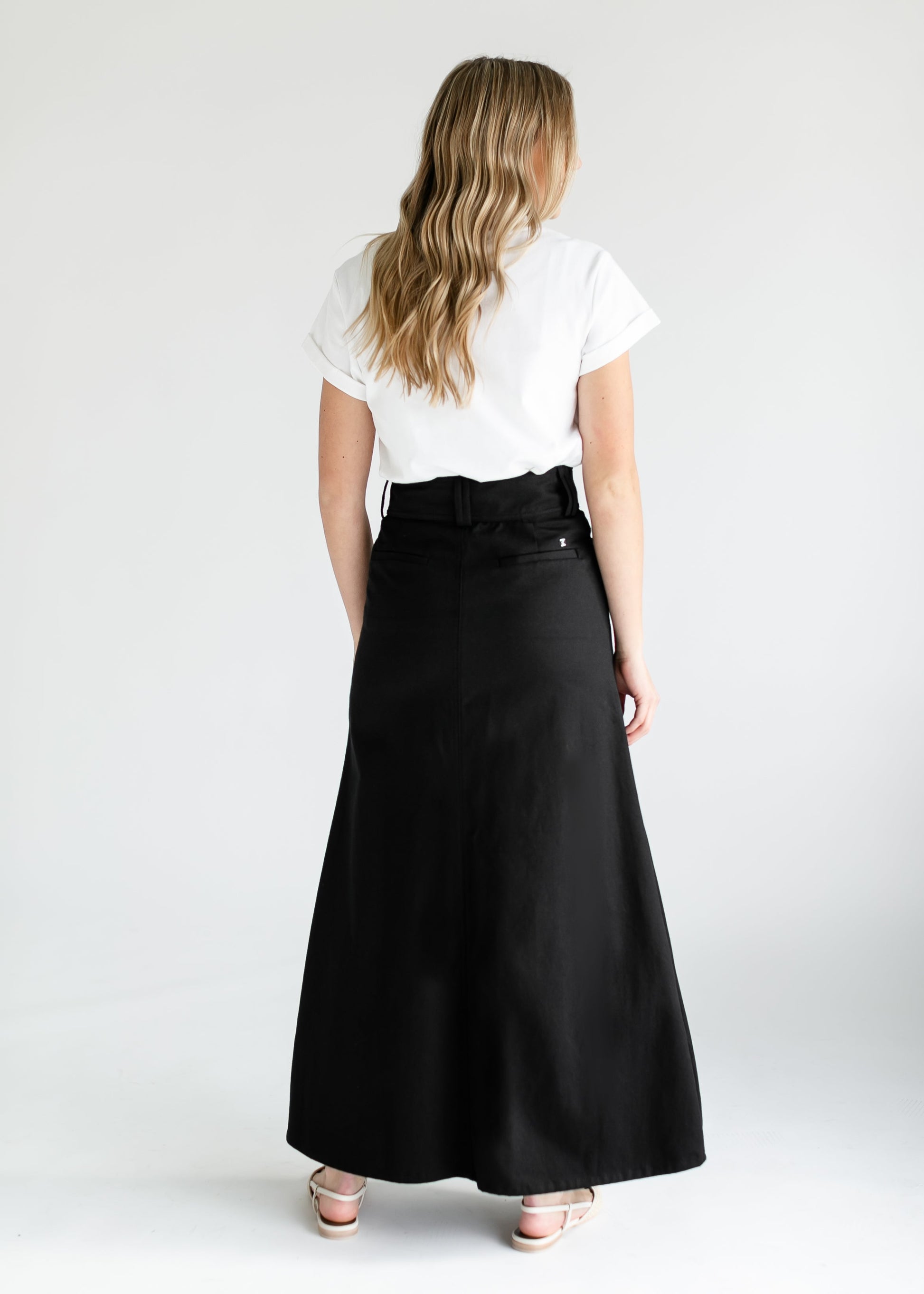 Camellia A-Line Cotton Twill Maxi Skirt - Concordia Style Boutique